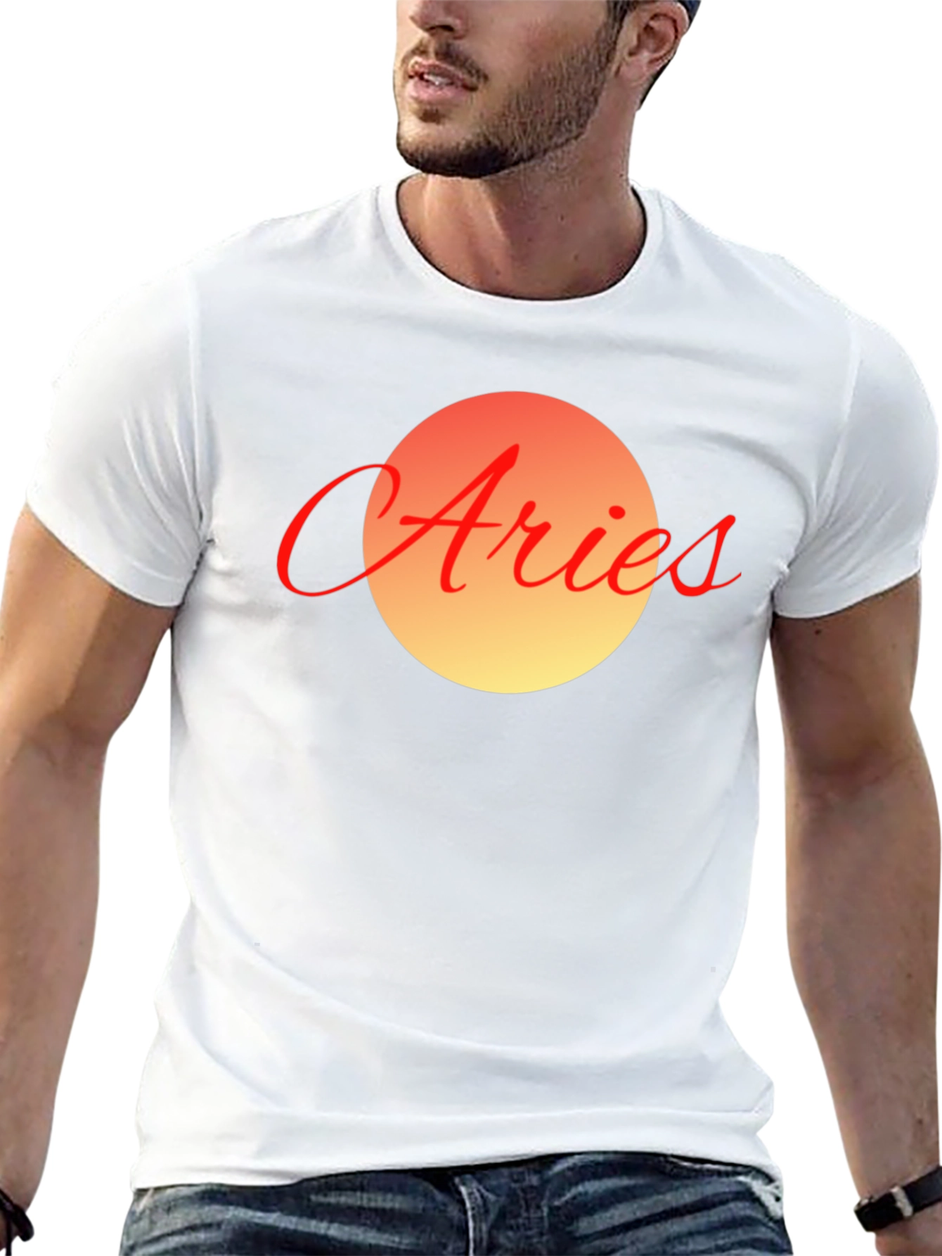 Aries Zodiac Graphic Tee - Black Cotton Blend T-Shirt
