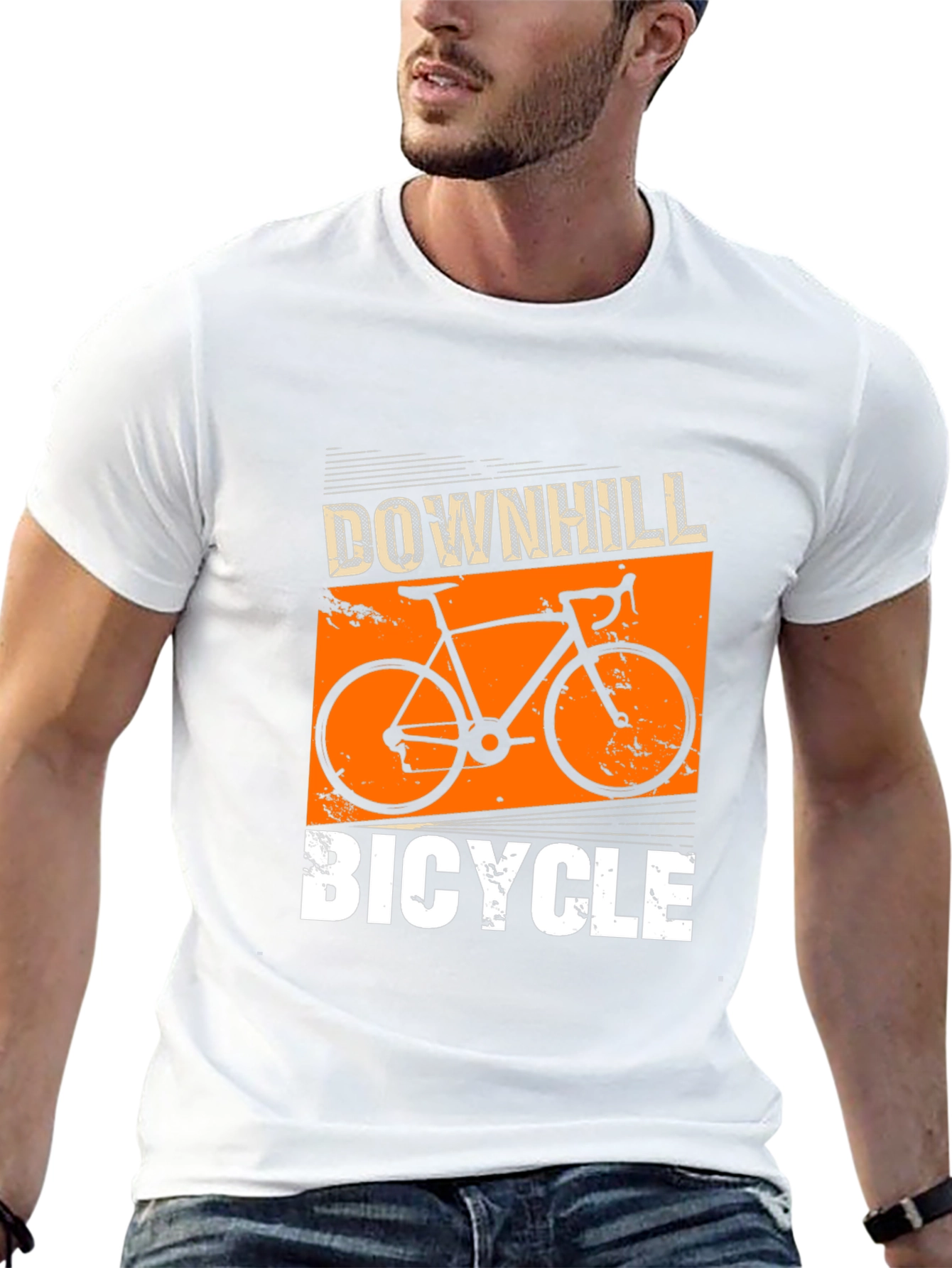 Downhill Bicycle Graphic T-Shirt - Black
