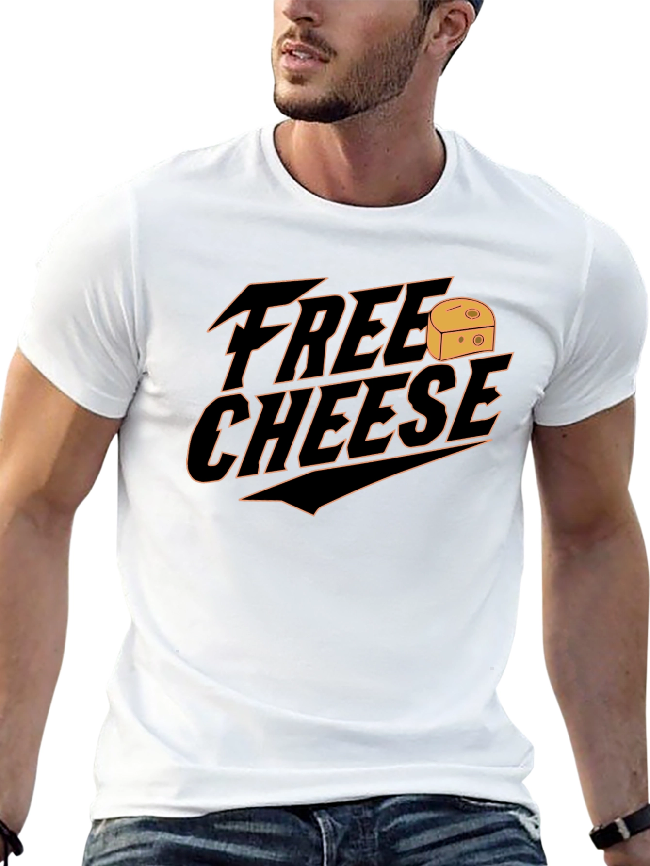 Free Cheese Graphic Tee - Novelty T-Shirt