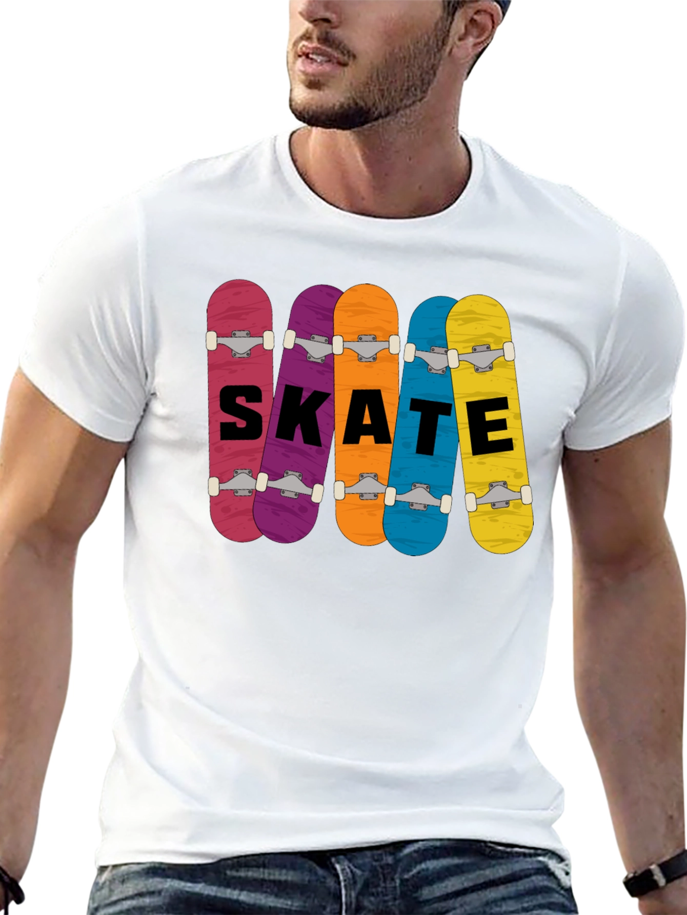 Skateboards Graphic Print T-Shirt