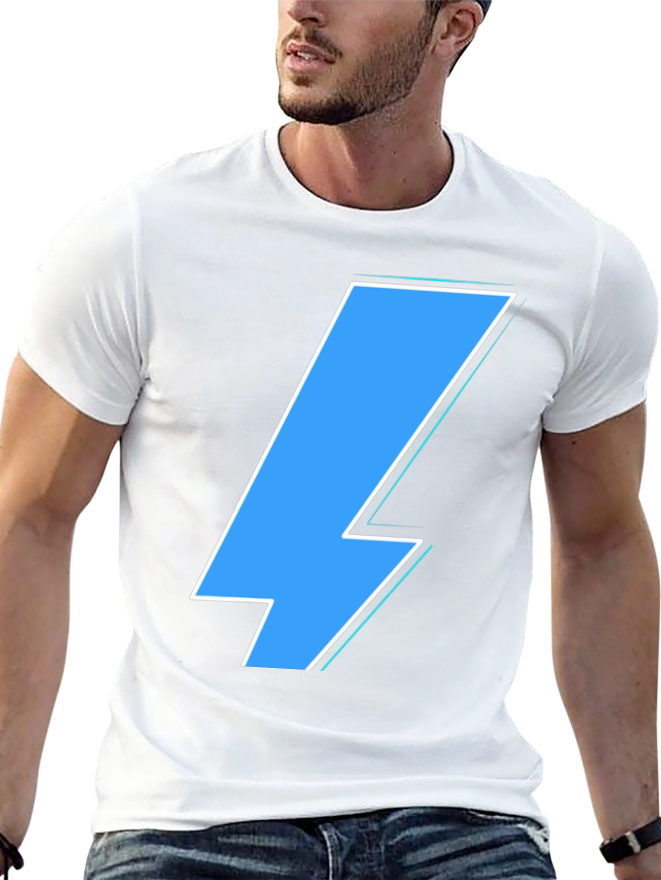 Lightning Bolt Graphic Tee - Casual Black T-Shirt