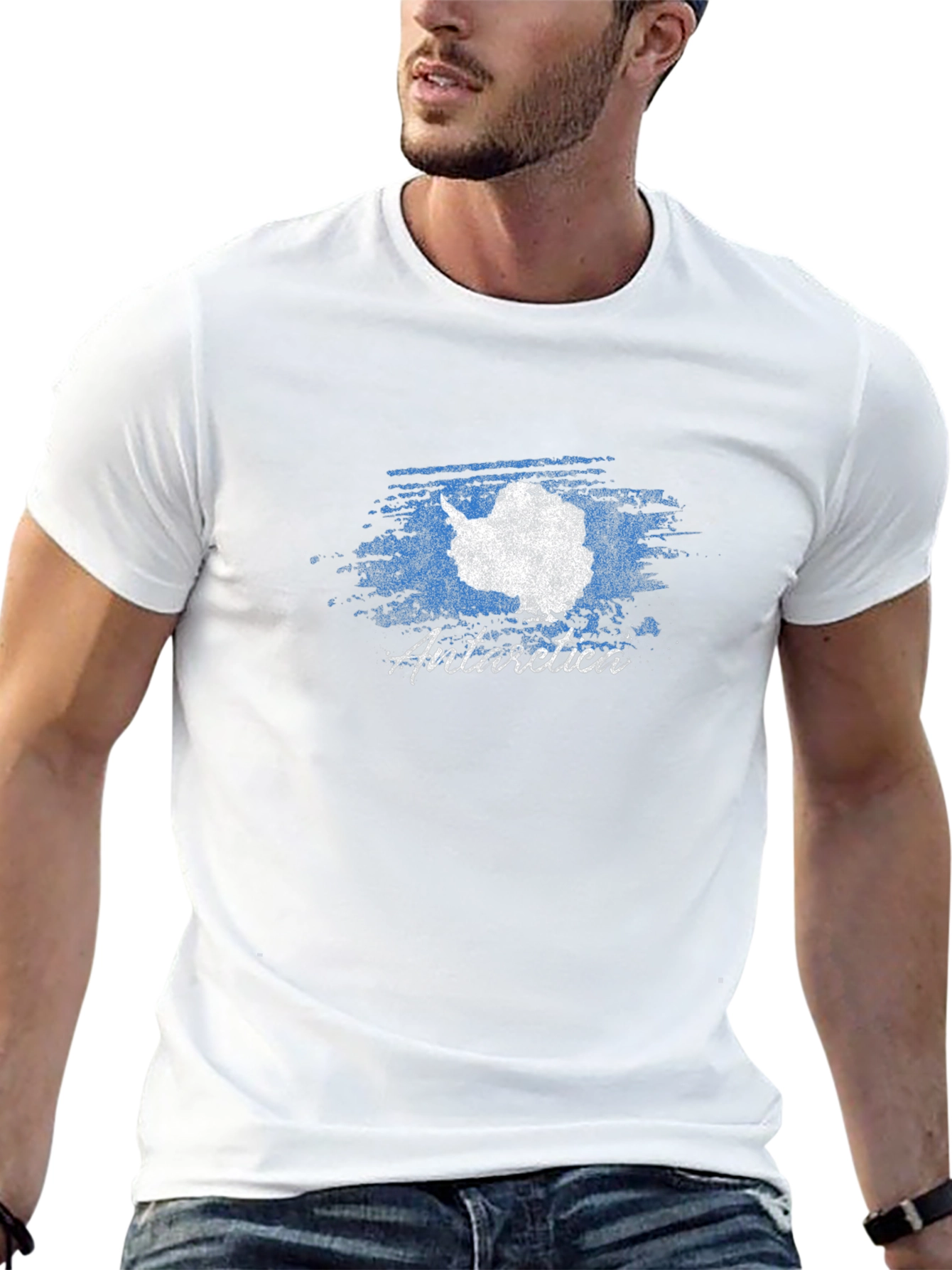 Antarctica Graphic Print T-Shirt - Black