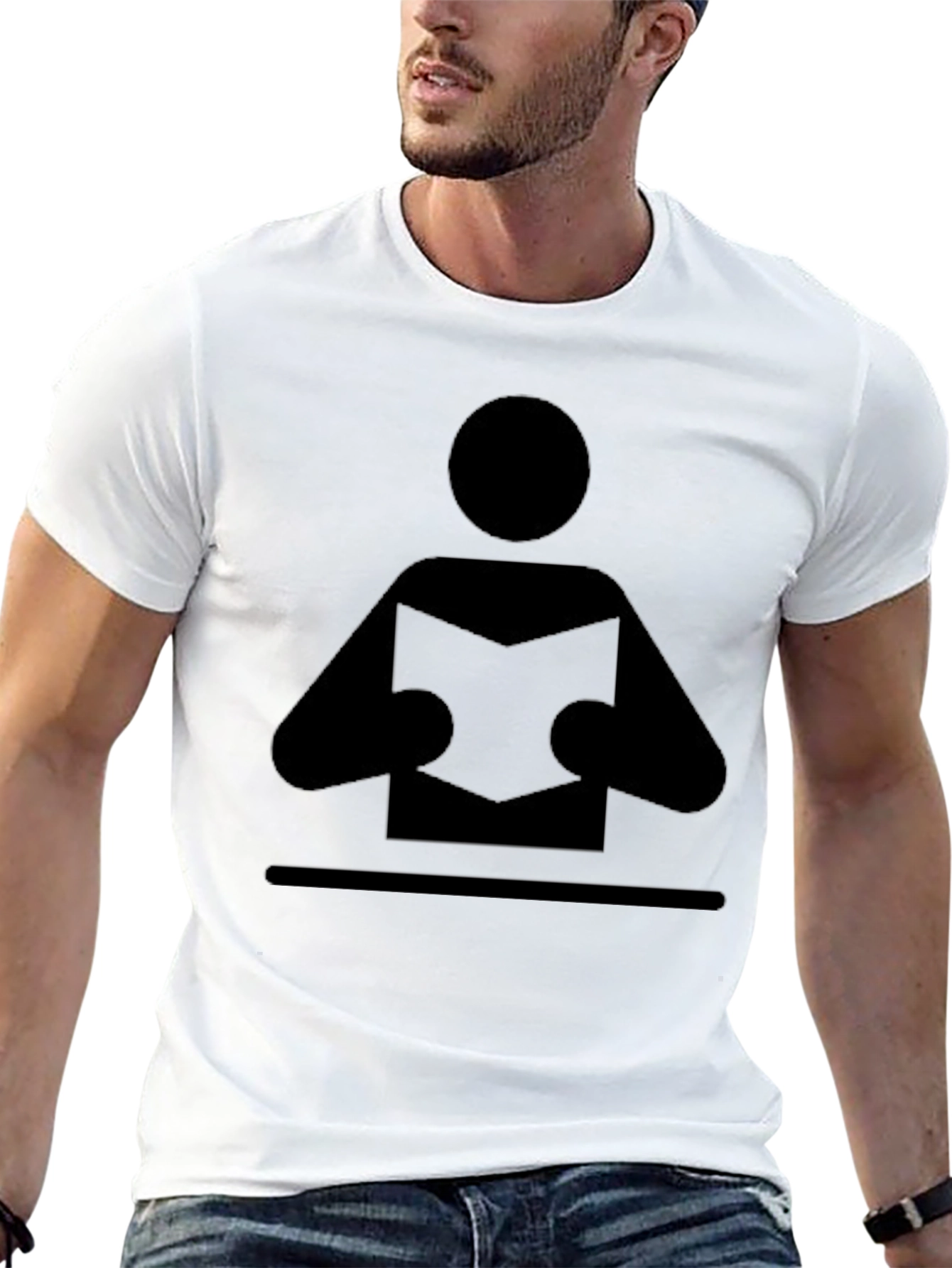 Reader Graphic Tee - Black Cotton Blend