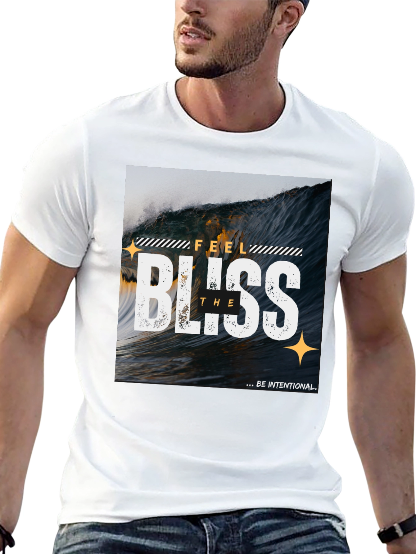 Feel the Bliss Graphic T-Shirt - Black