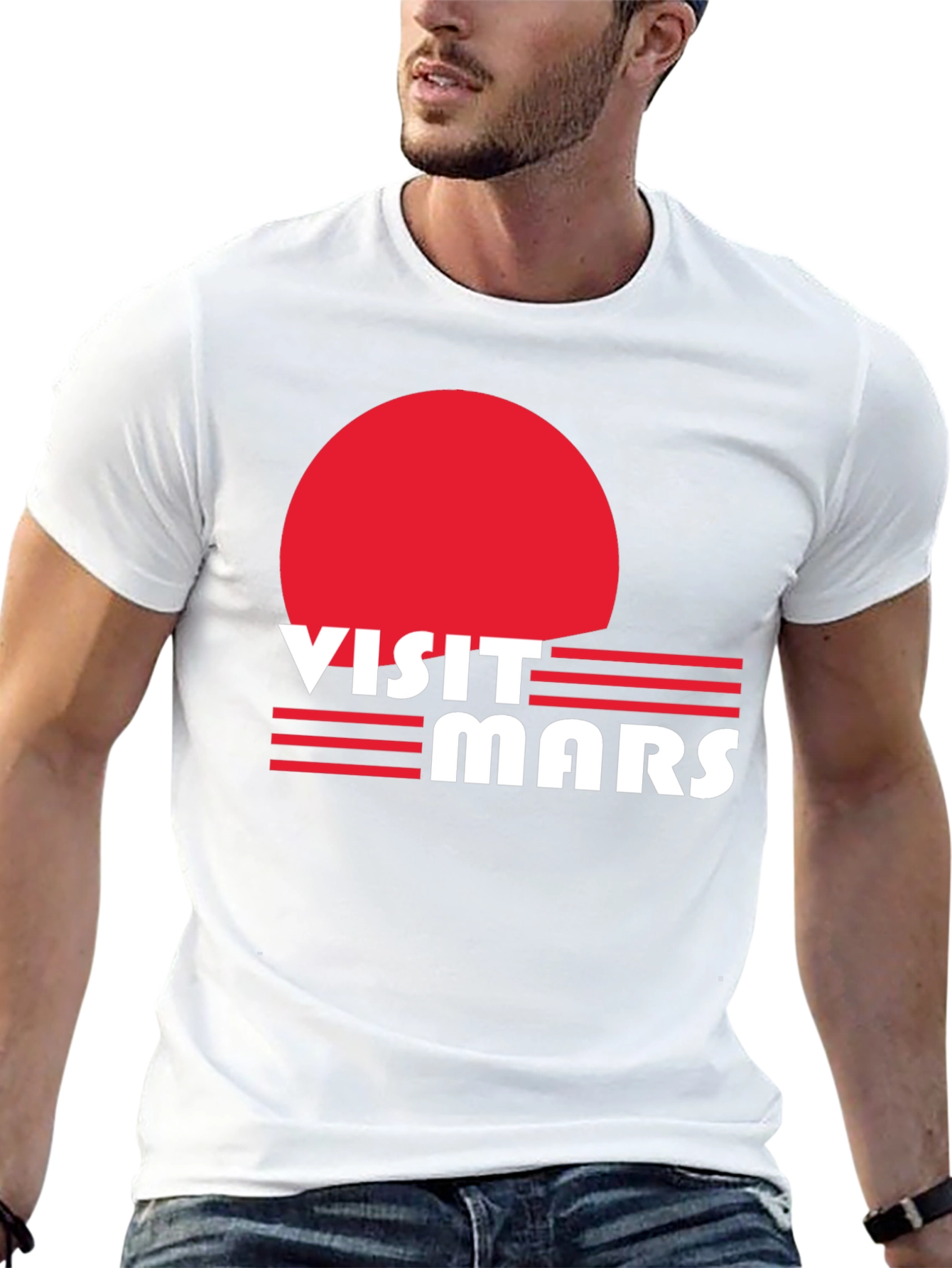Visit Mars Graphic T-Shirt - Retro Space Tee