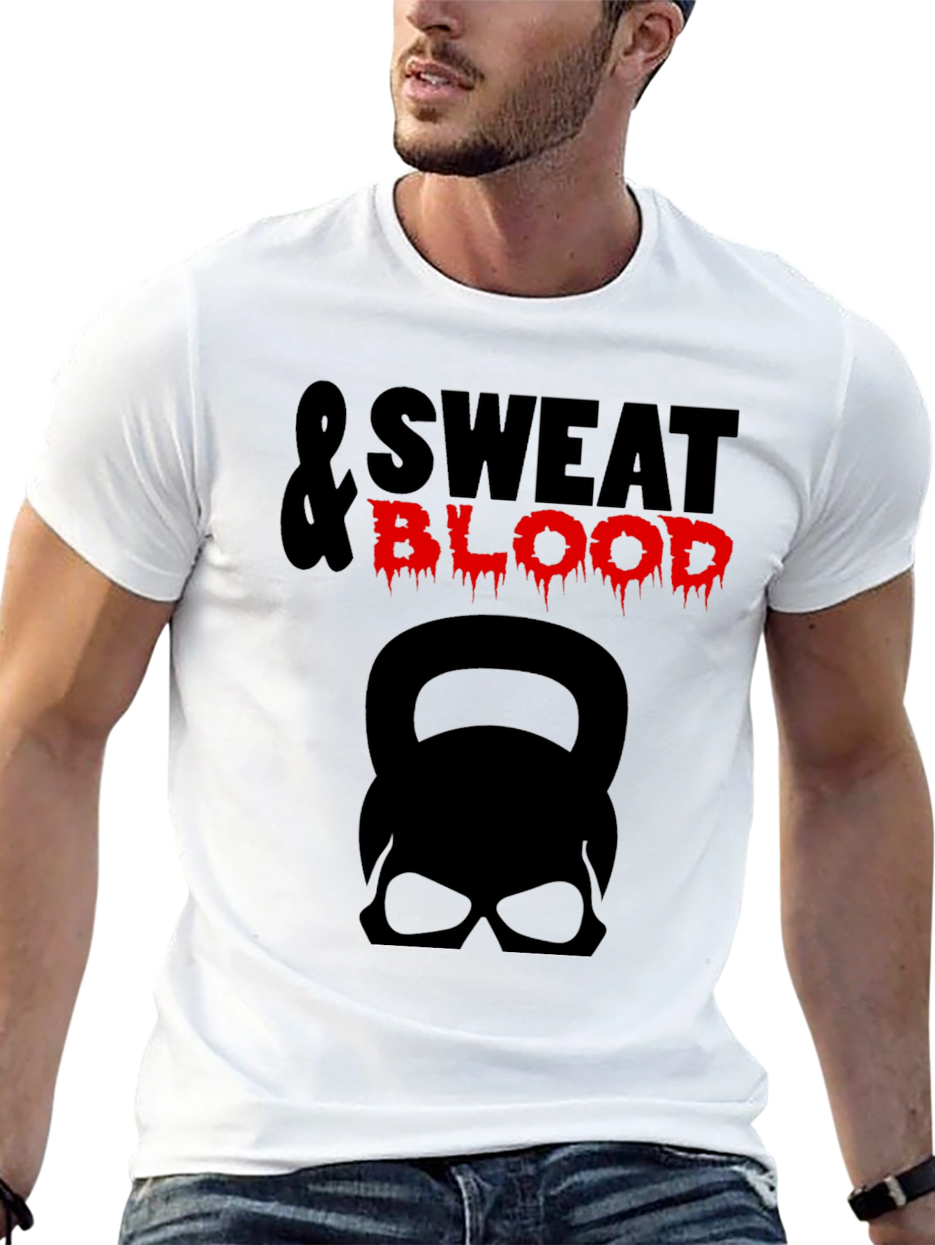 Sweat & Blood Graphic Tee - Kettlebell Skull
