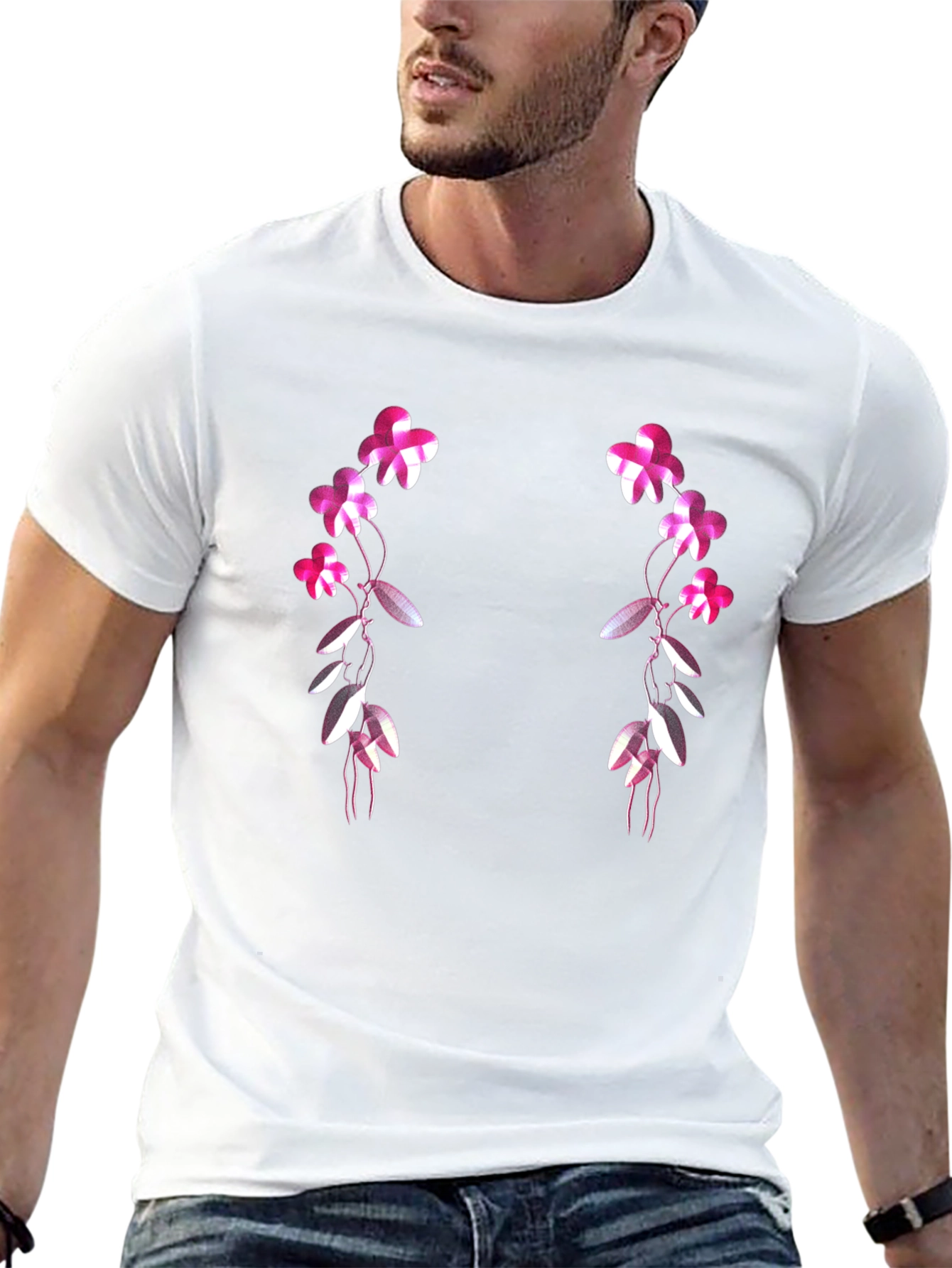 Floral Vines Graphic T-Shirt - Black