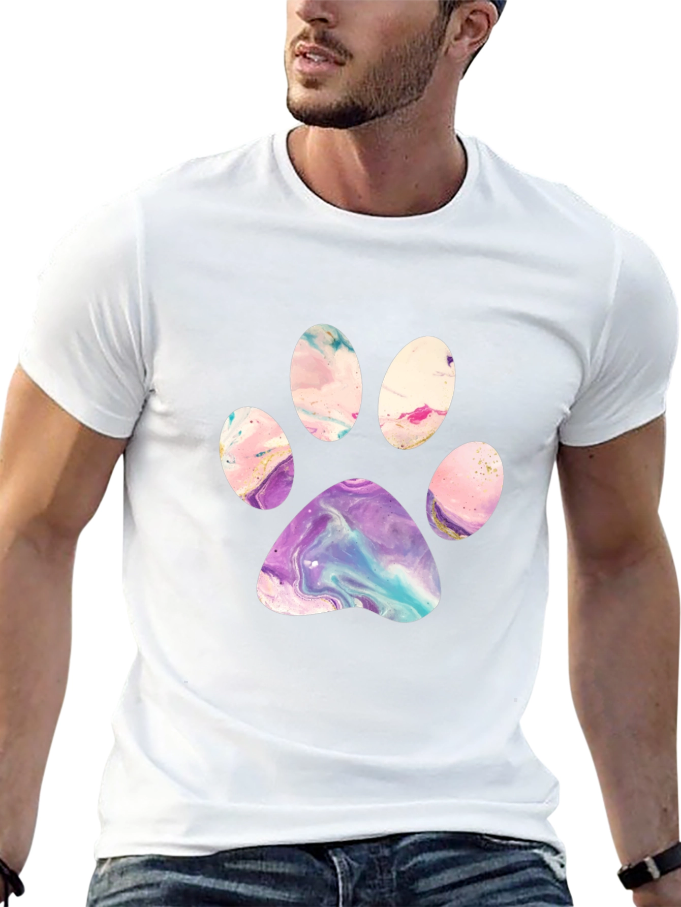 Artistic Paw Print Graphic Tee