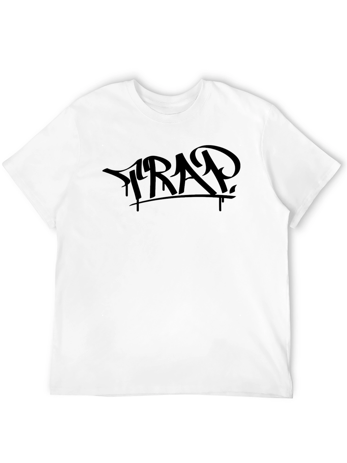 Mens Black Trap Graphic Tee Shirt