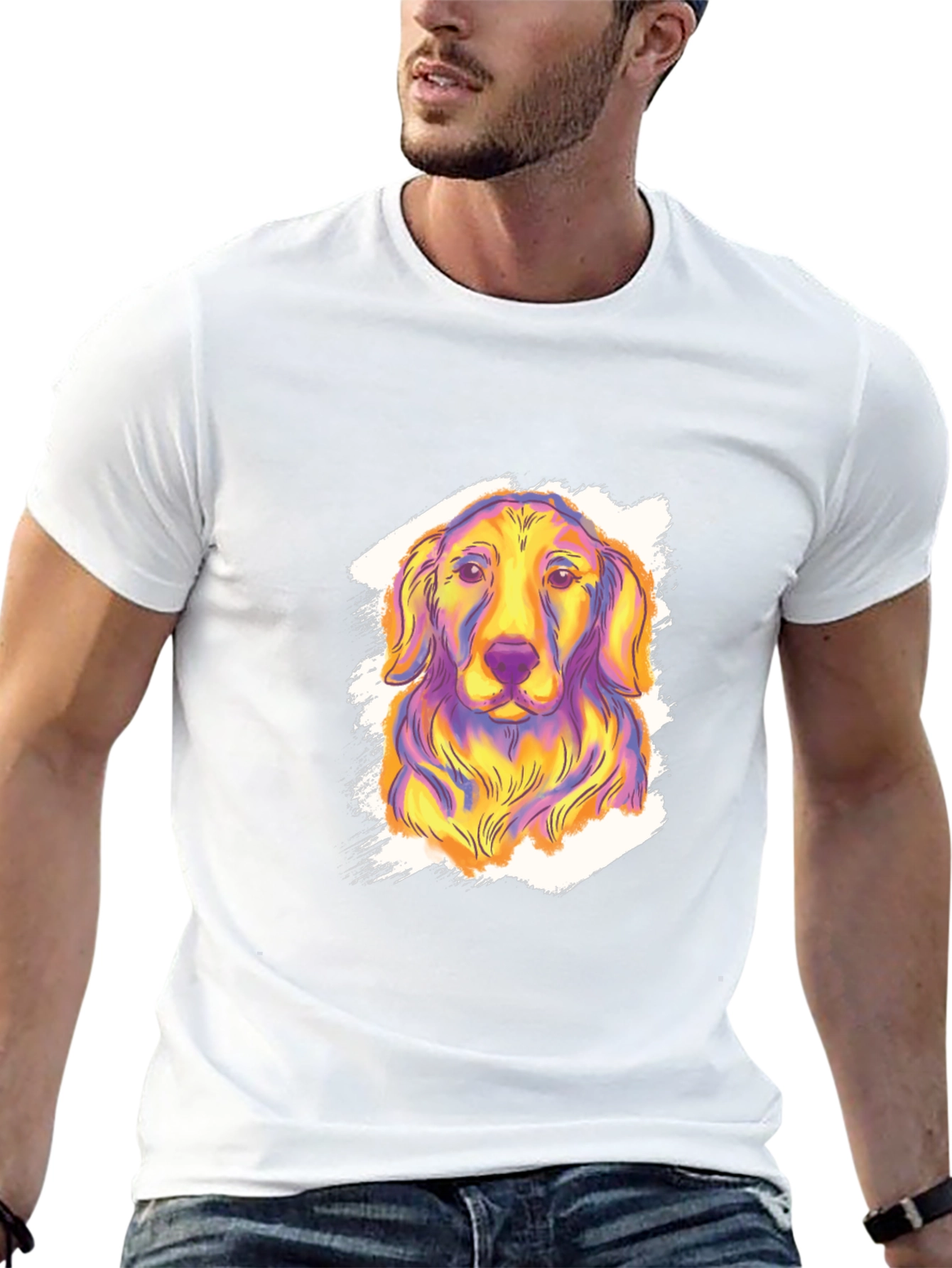 Dog Graphic Print Tee - Funky Canine Style!