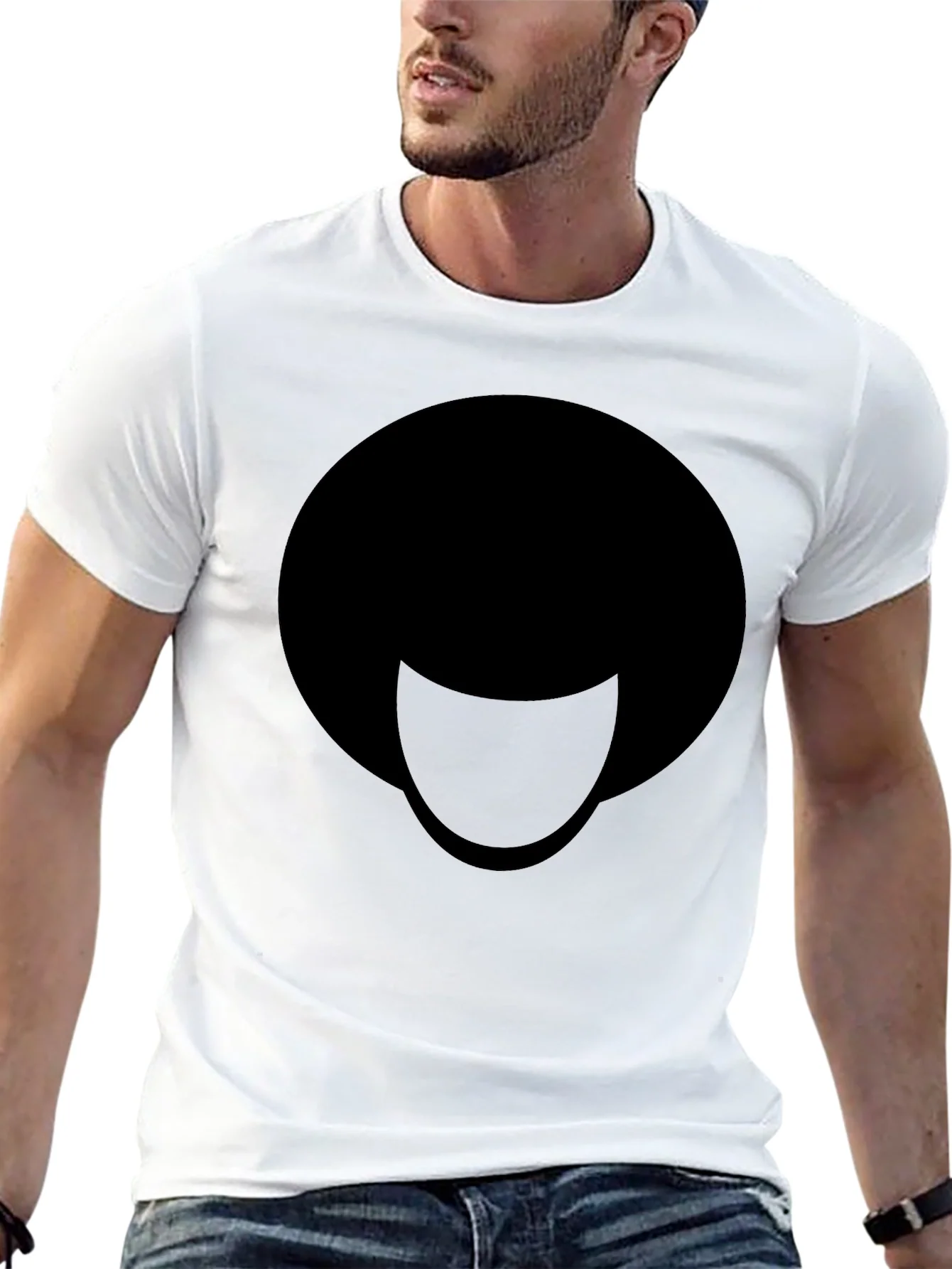 Cool Minimalist Afro T-Shirt - Black Graphic Tee