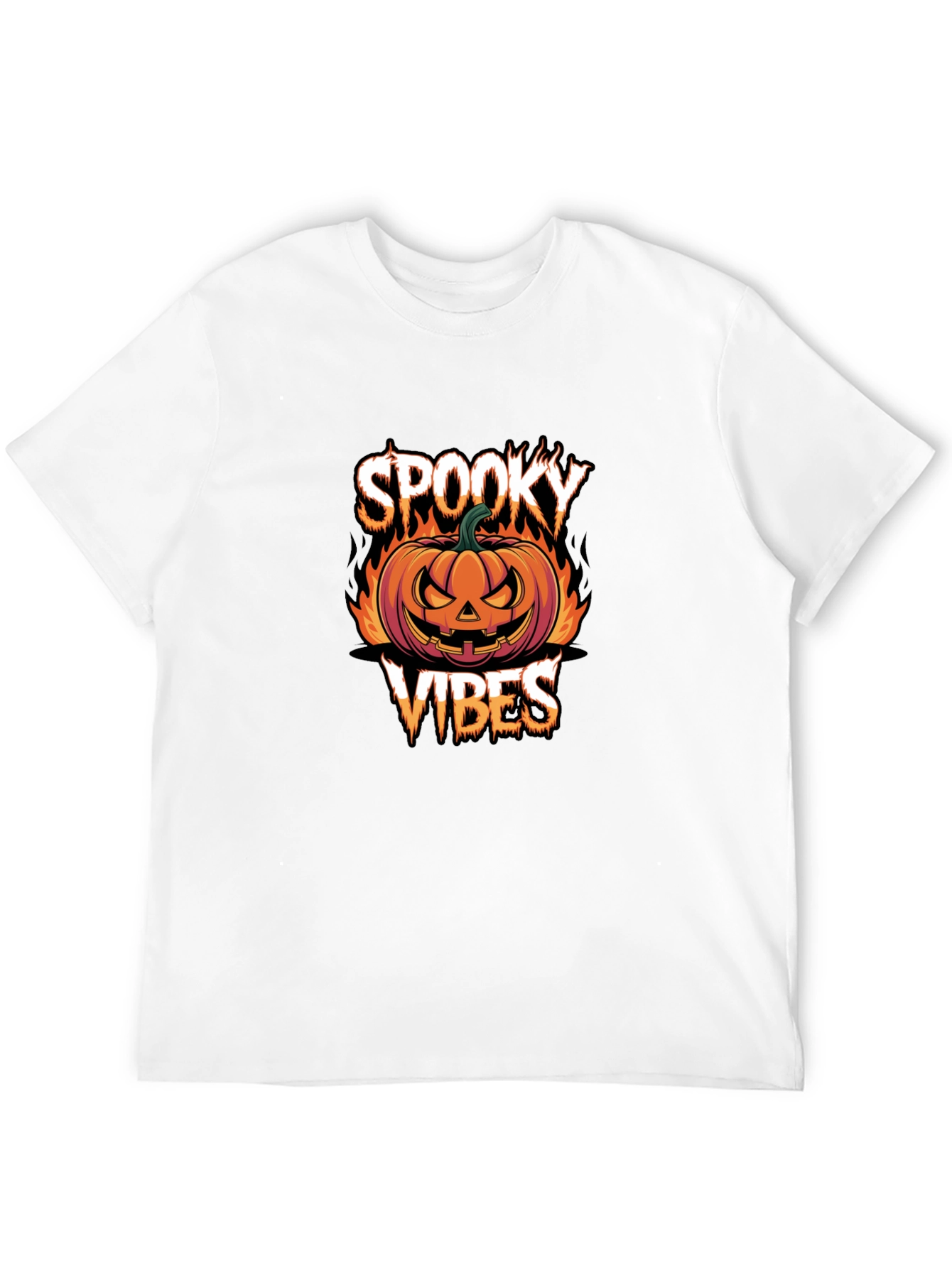 Spooky Vibes Halloween Graphic Tee - Black