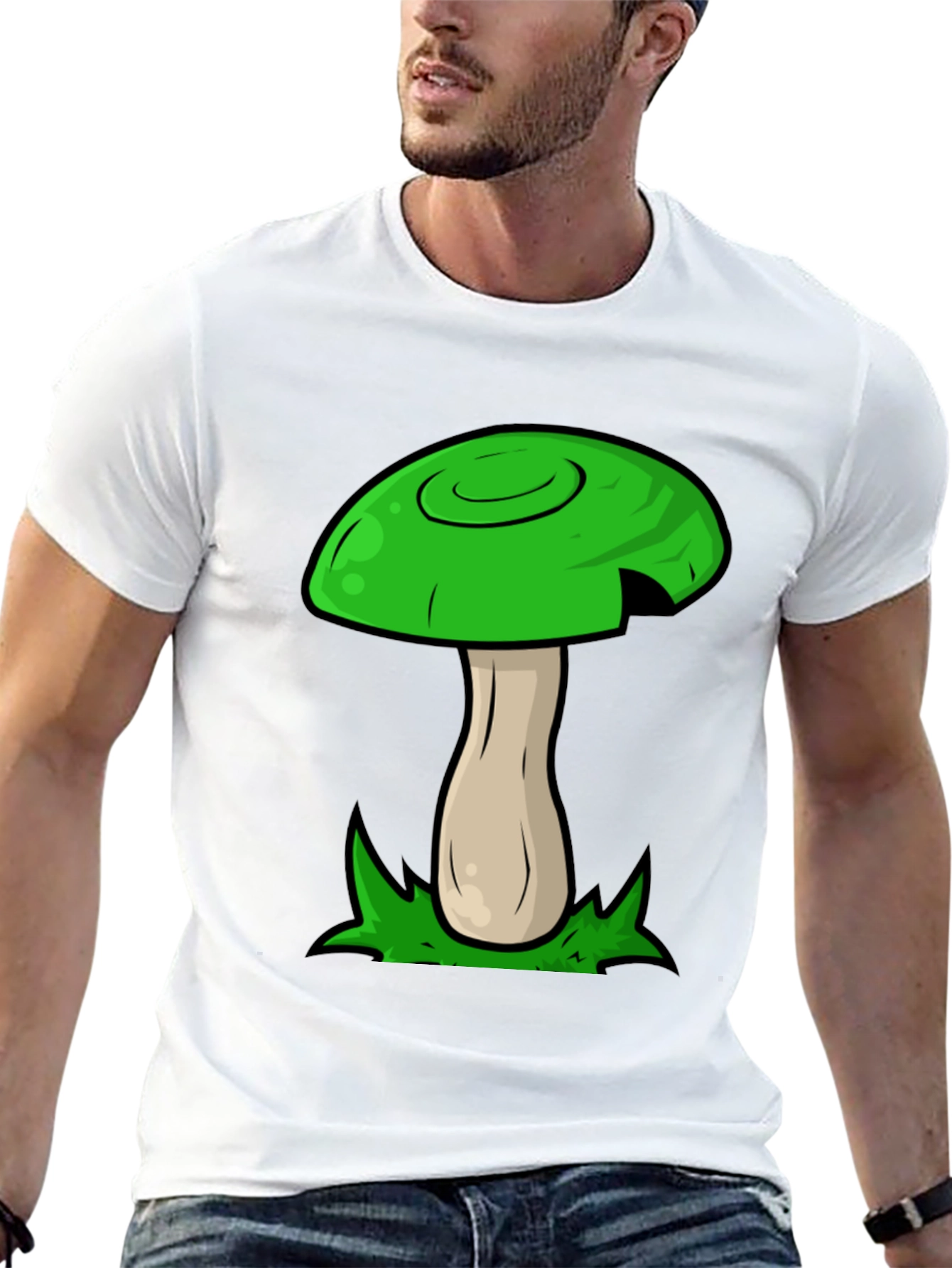 Mushroom Graphic Tee - Funky Green Design