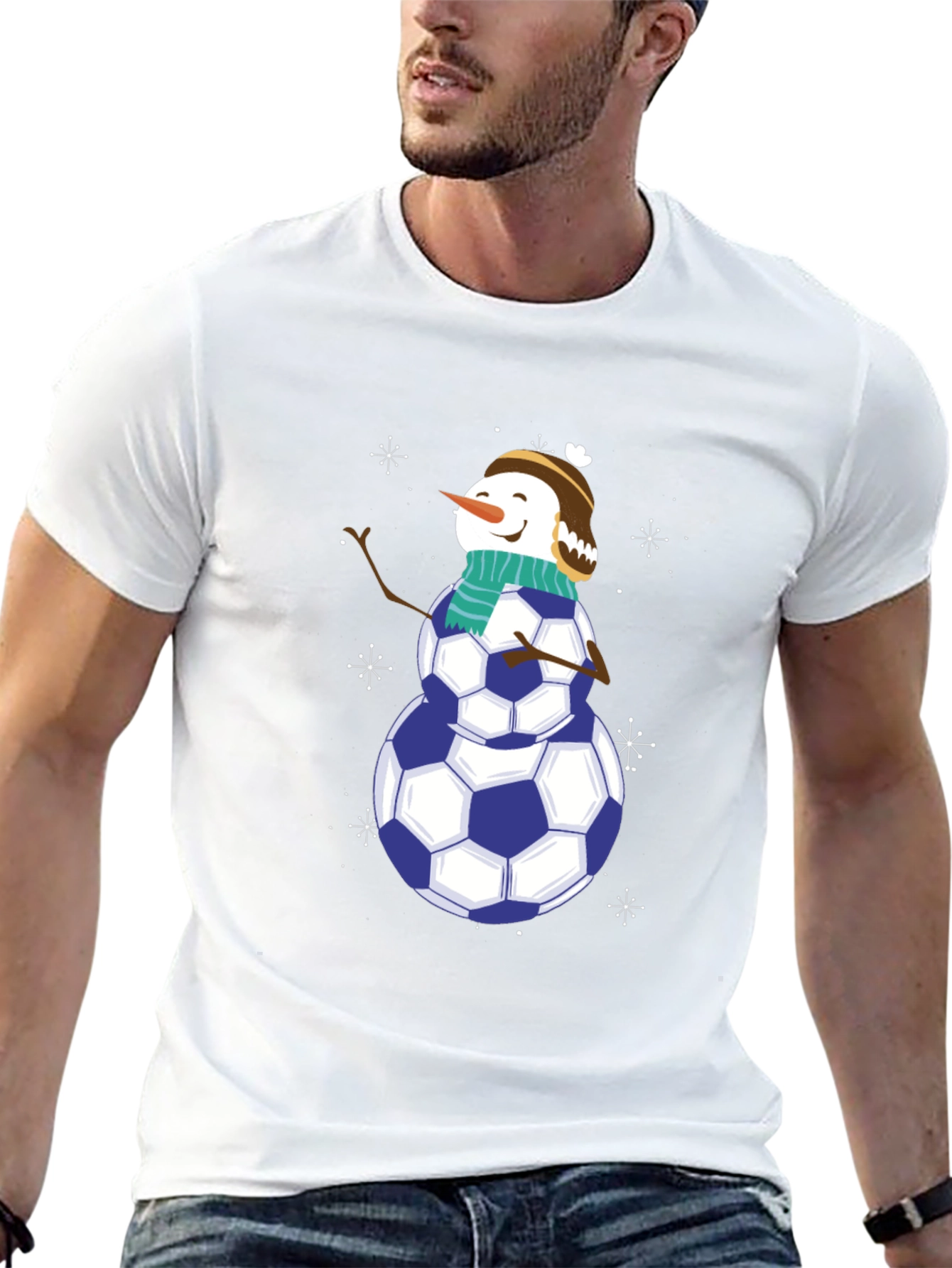 Soccer Snowman Graphic Tee - Black