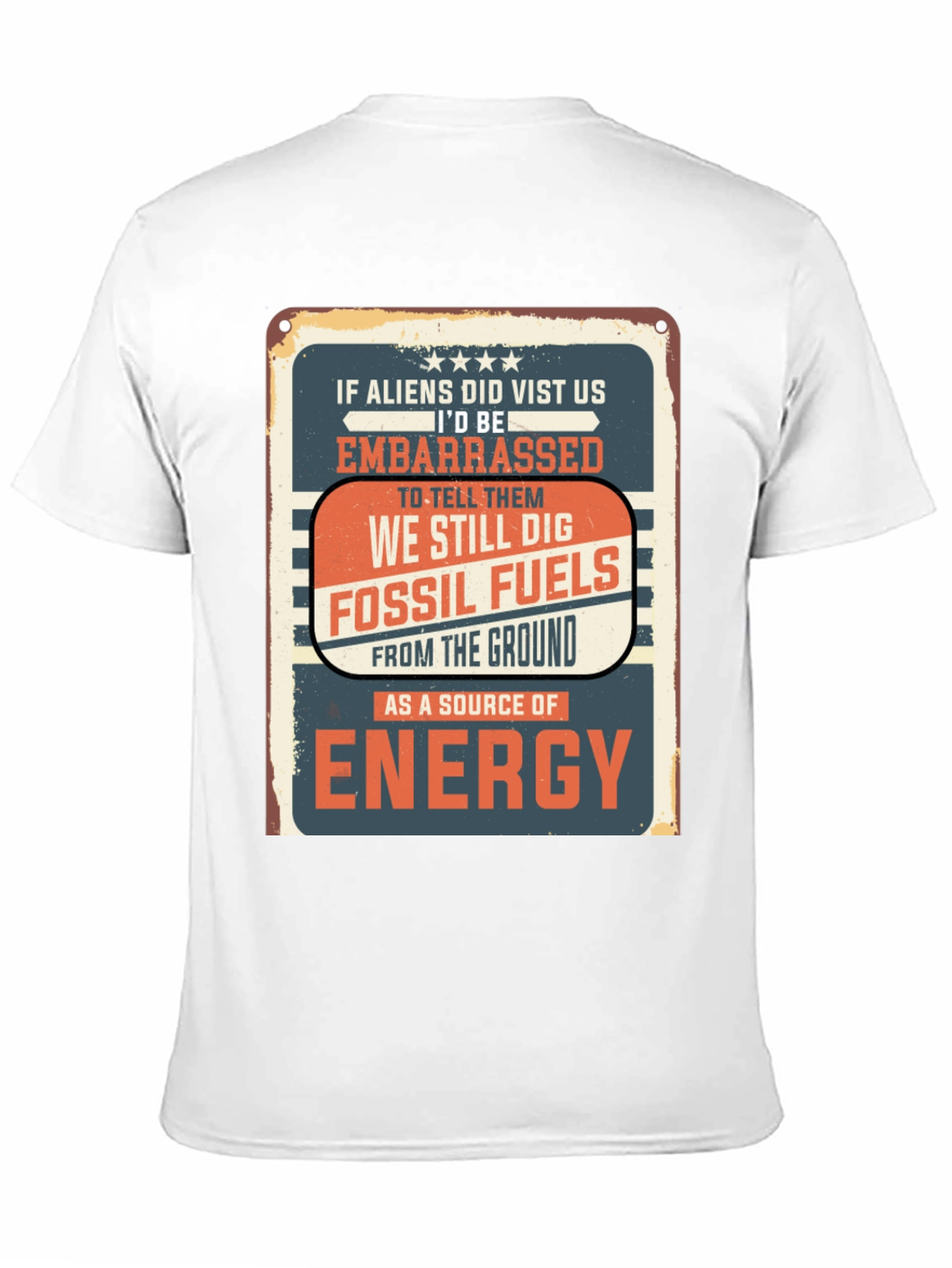 Embarrassed Alien Fossil Fuels Graphic T-Shirt