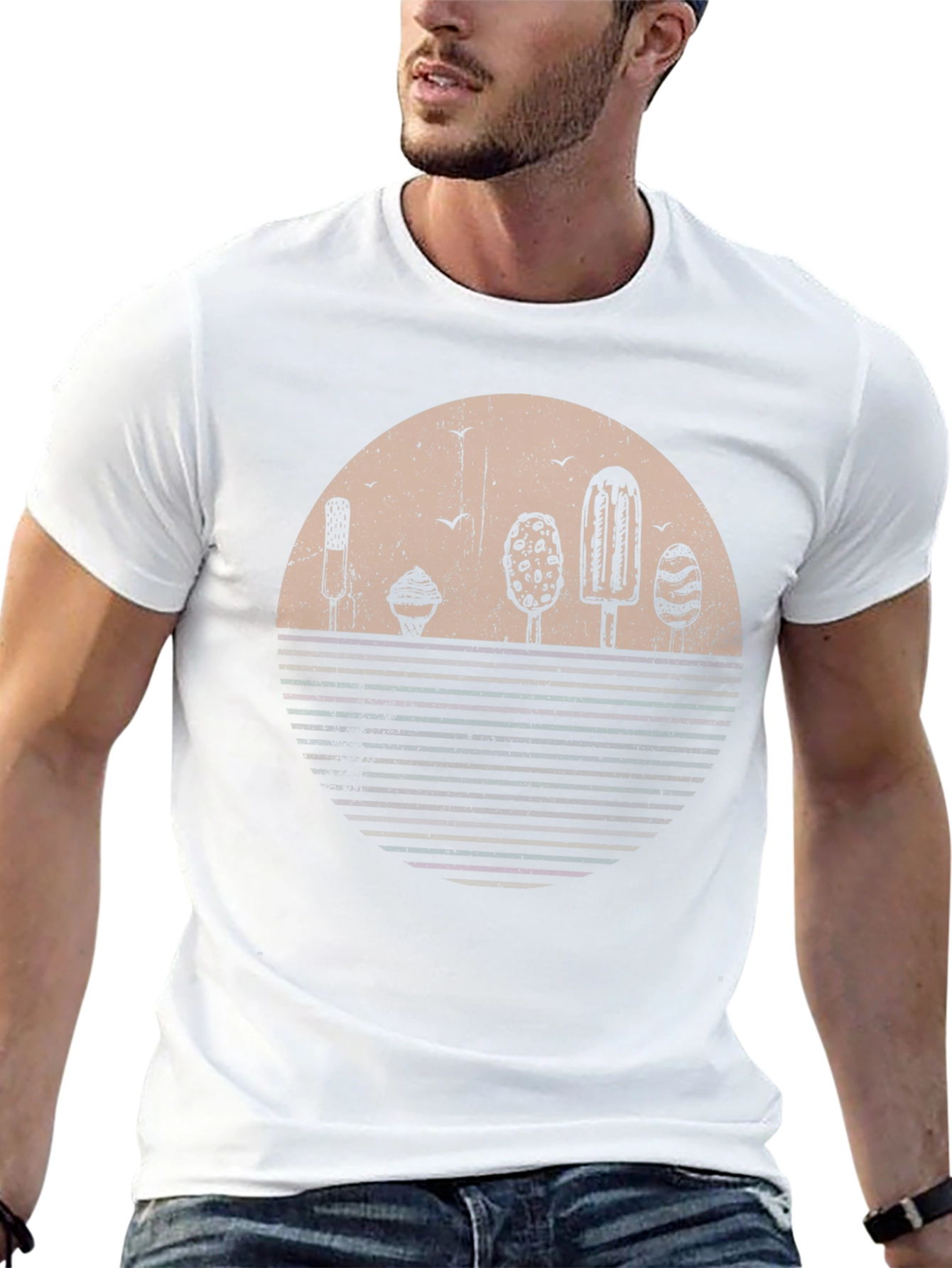 Retro Sunset Ice Cream Graphic Tee