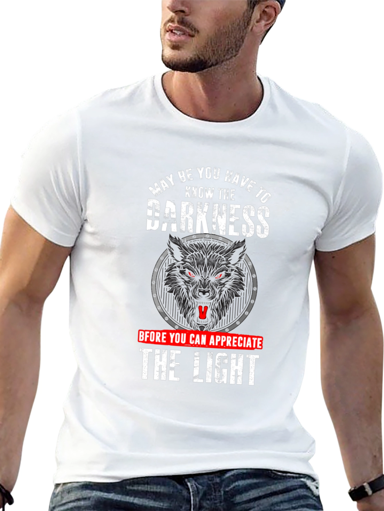 Darkness Wolf Graphic T-Shirt - Appreciate the Light