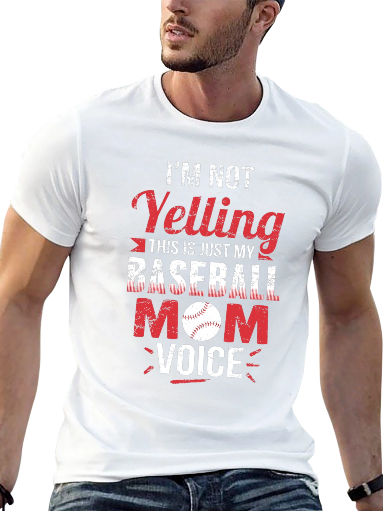 Baseball Mom T-Shirt - Yelling is Just My Voice