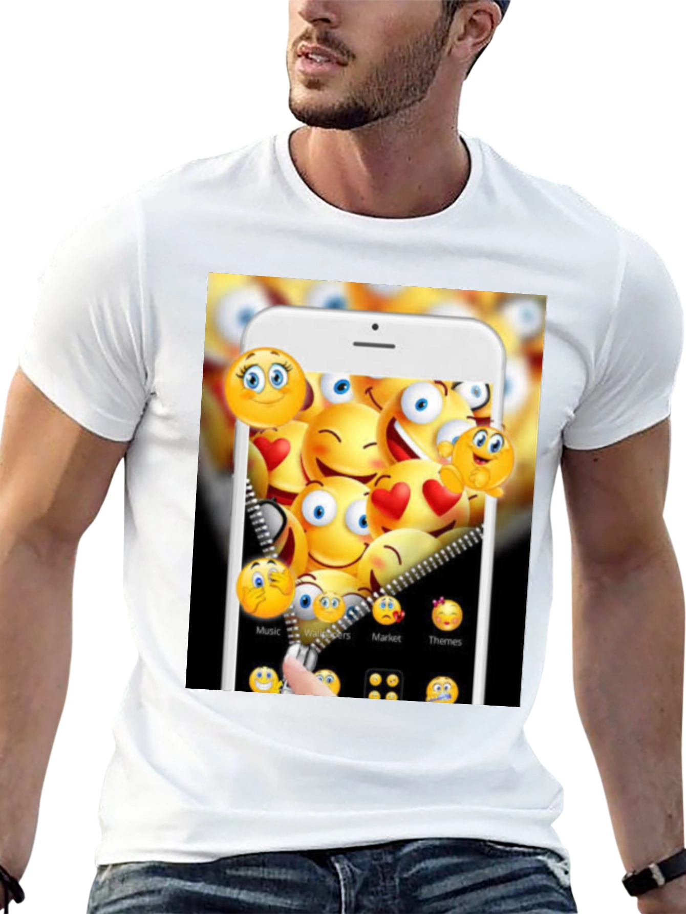 Emoji Phone Screen T-Shirt - Trendy Graphic Tee