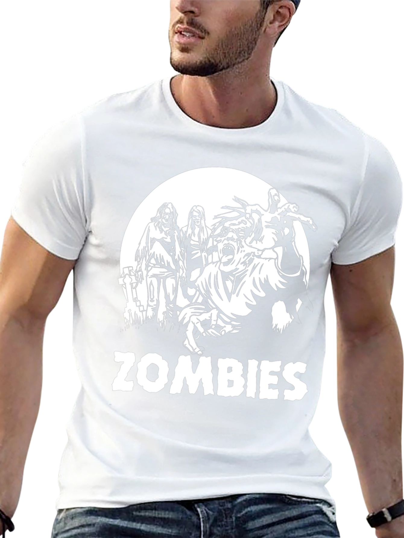 Zombies Graphic Print T-Shirt - Black