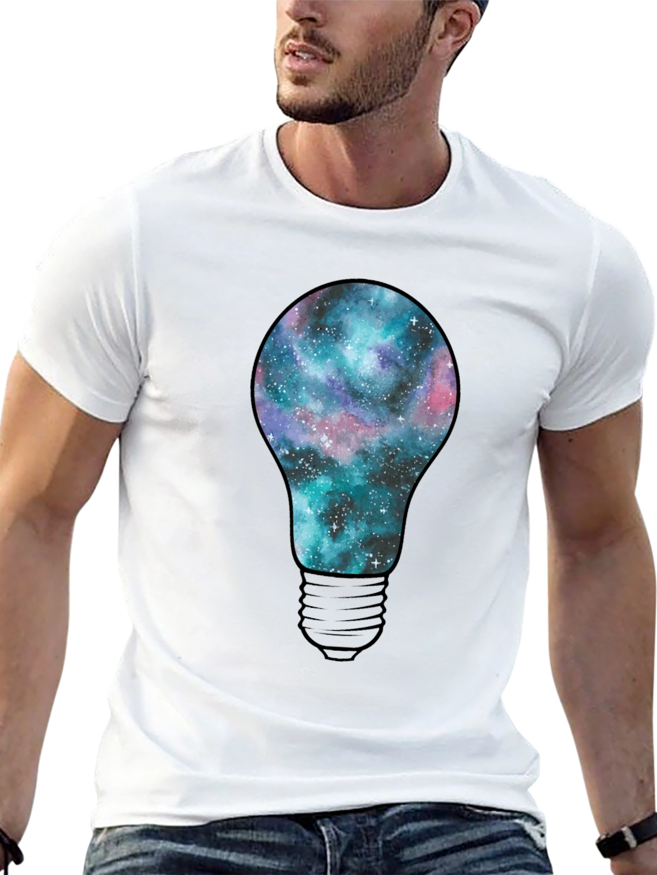 Galaxy Bulb Mens T-Shirt - Black