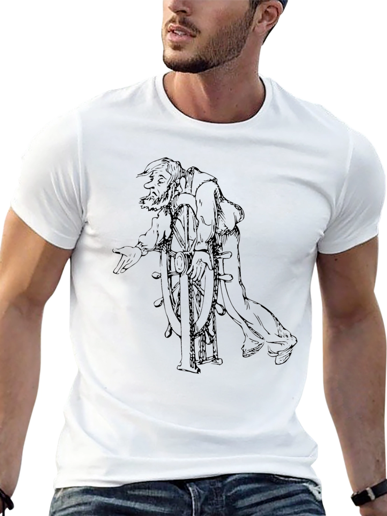 Black T-Shirt with Unique Medieval Print