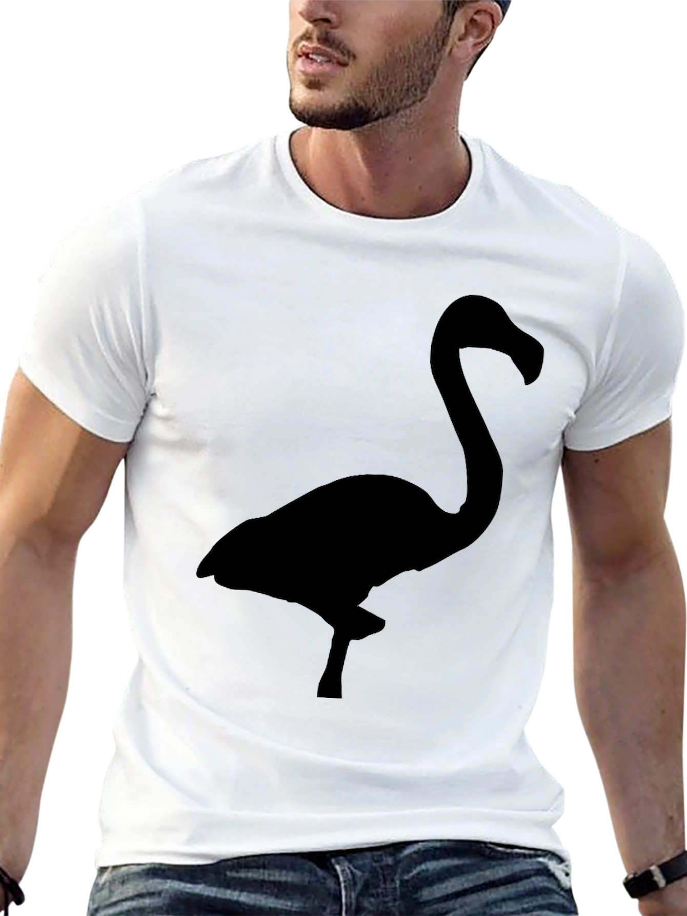 Black Flamingo Silhouette Graphic Tee