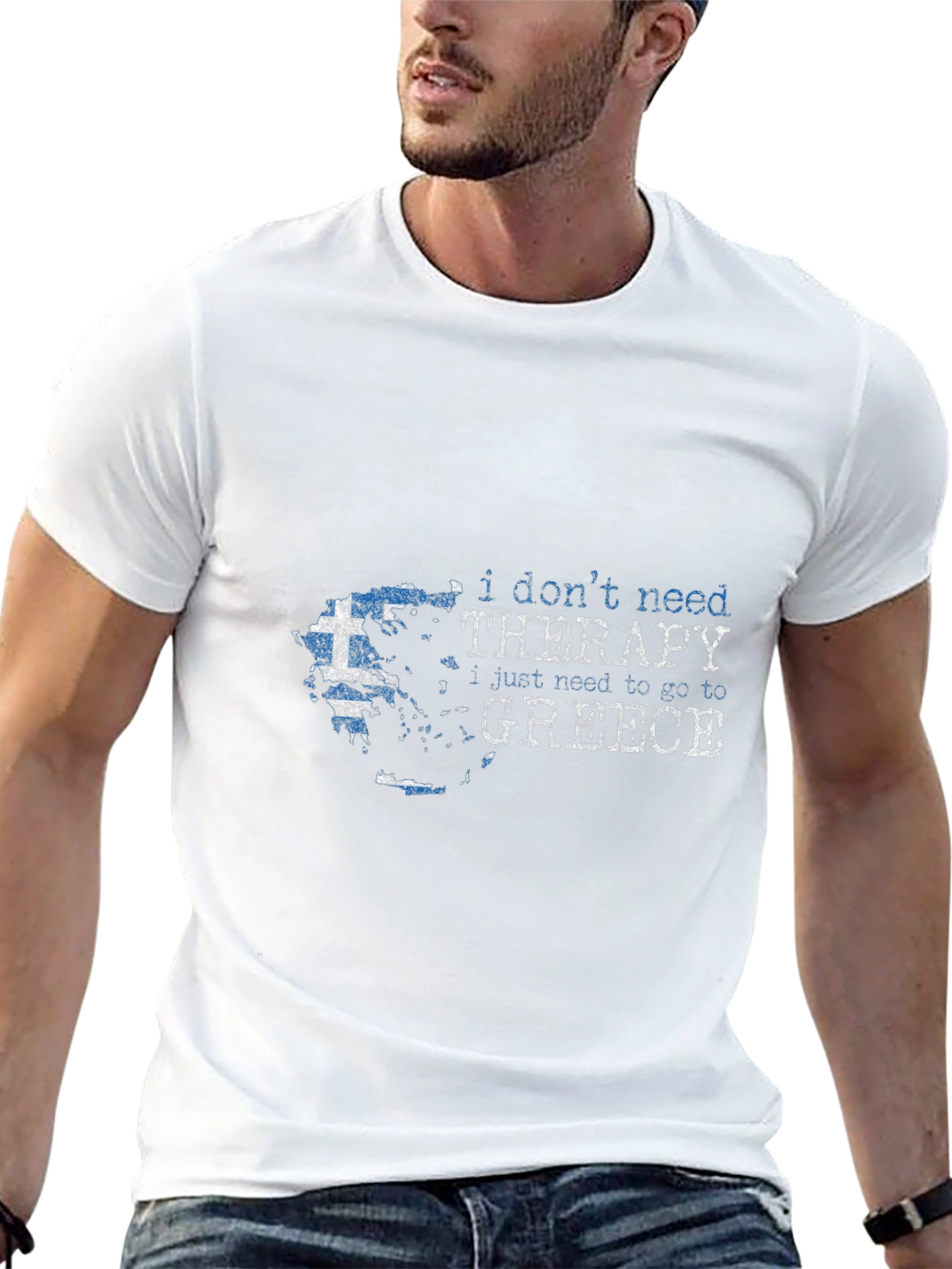 Greece Therapy T-Shirt | Travel Tee for Men