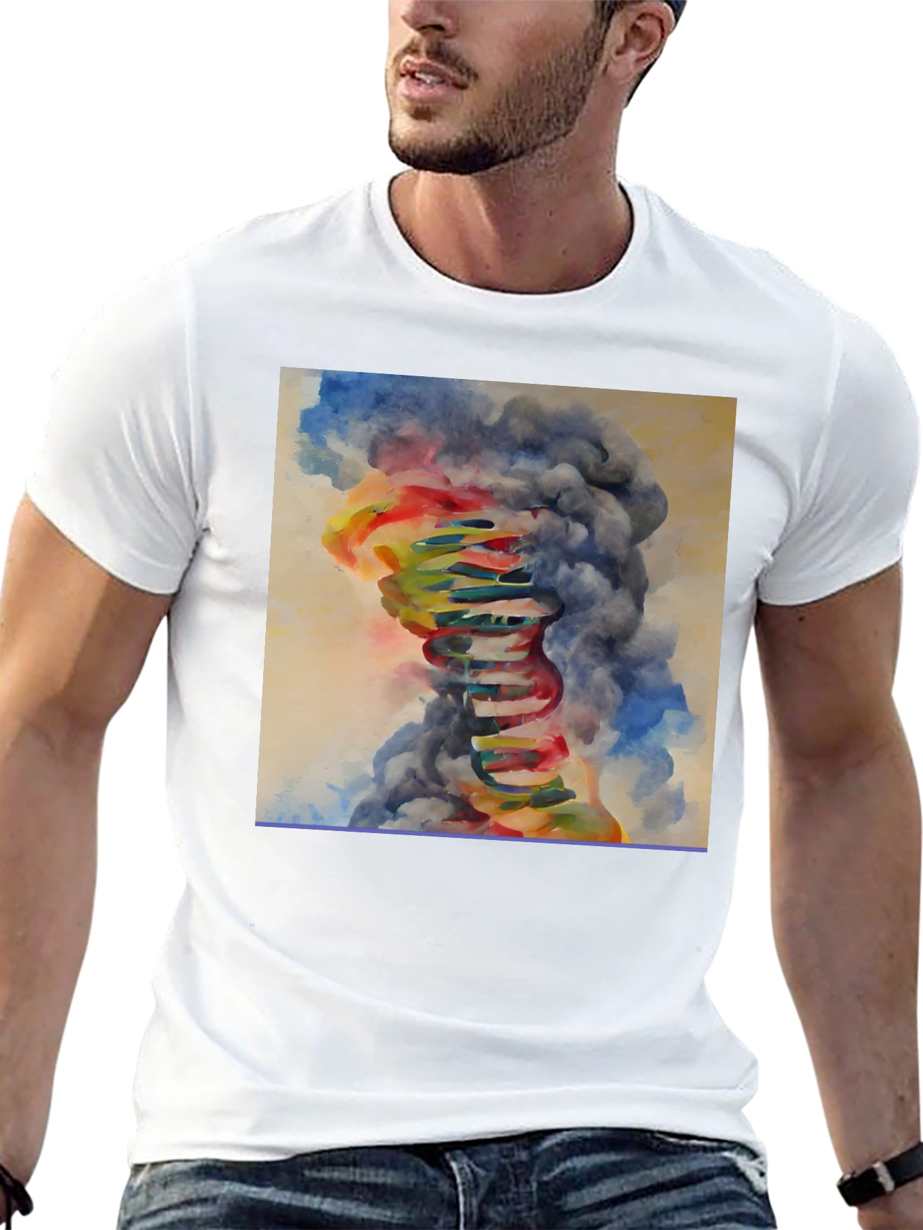 Abstract DNA Art Black T-Shirt