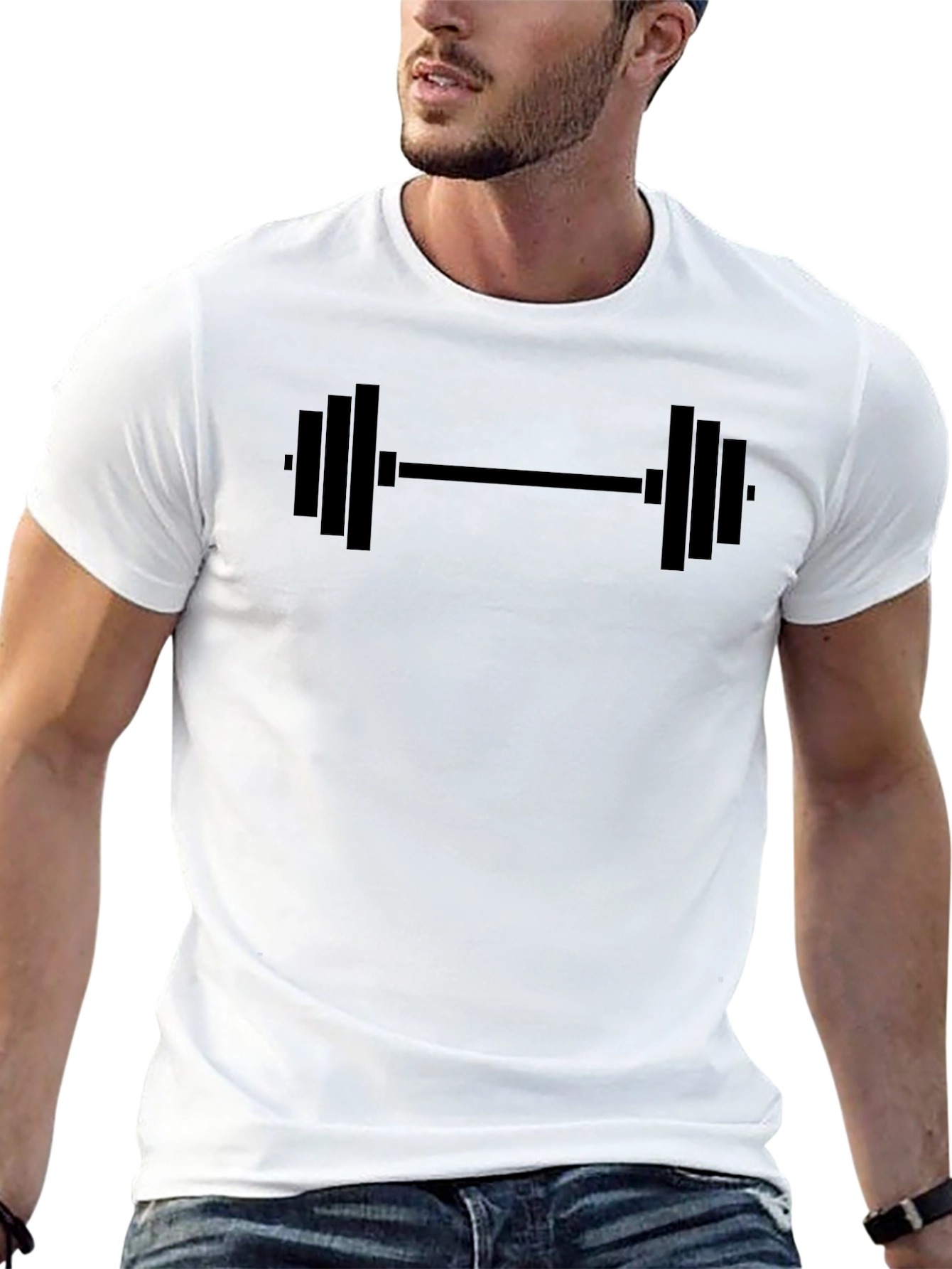 Black Barbell Graphic Tee - Gym Lovers Essential