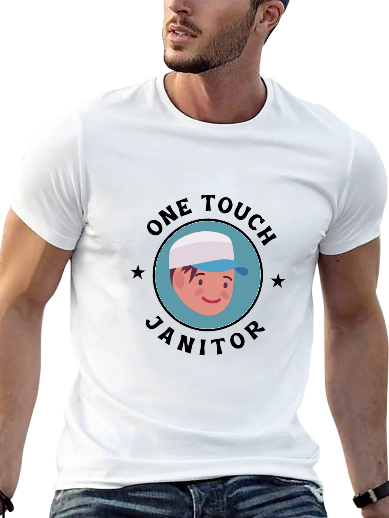 One Touch Janitor Graphic T-Shirt - Black