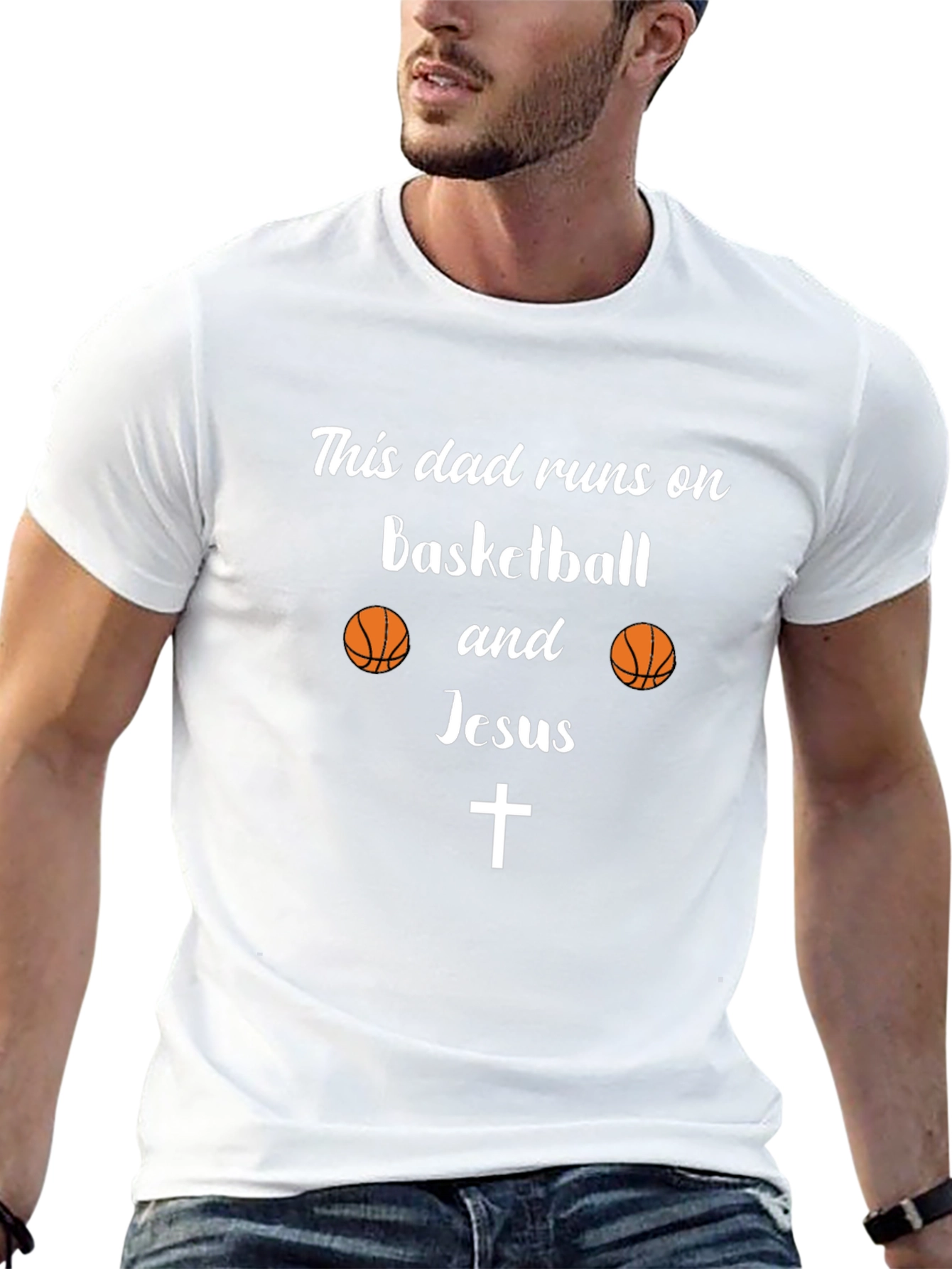 Dad Runs on Basketball & Jesus T-Shirt