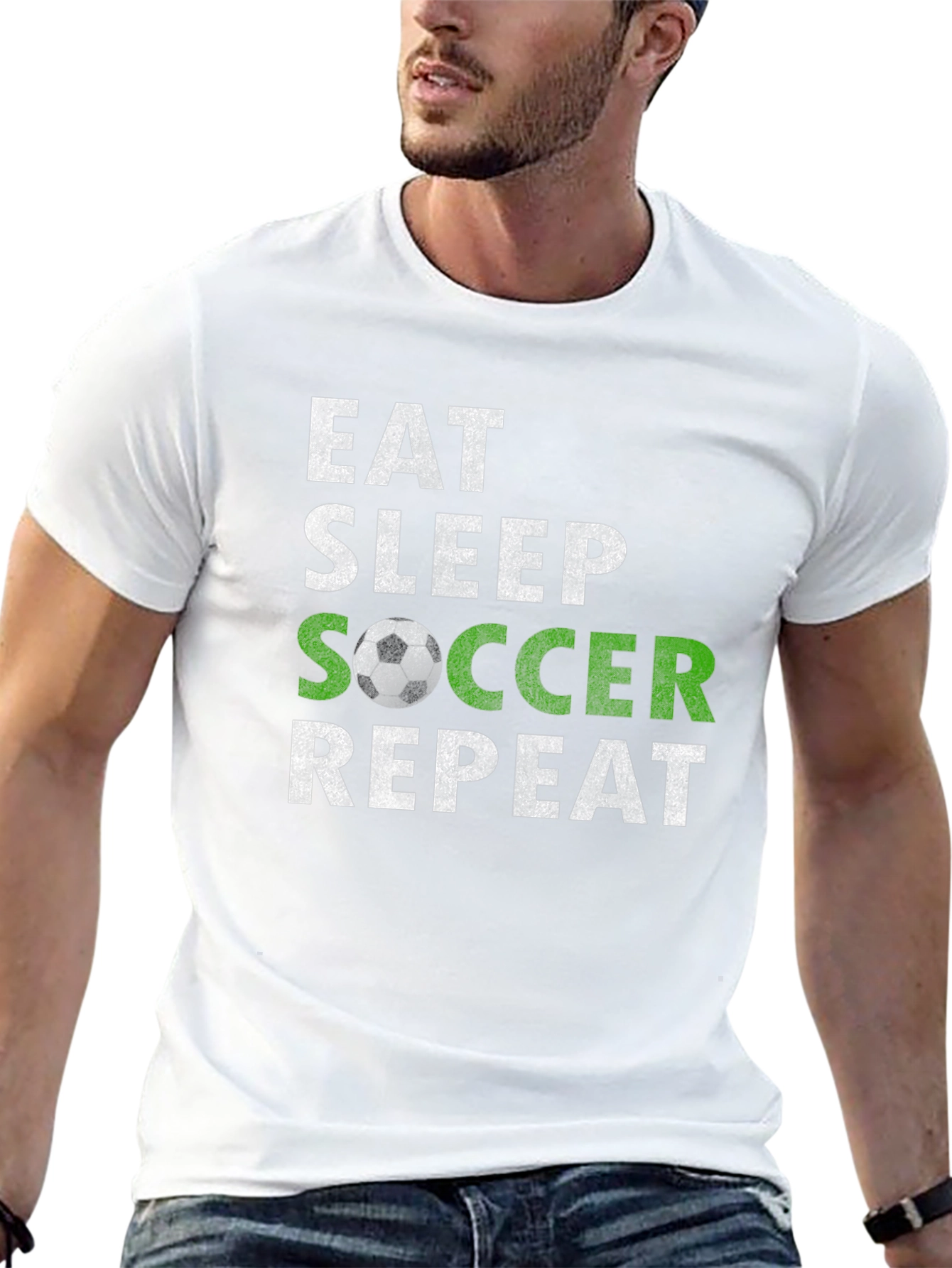 Eat Sleep Soccer Repeat Graphic Tee