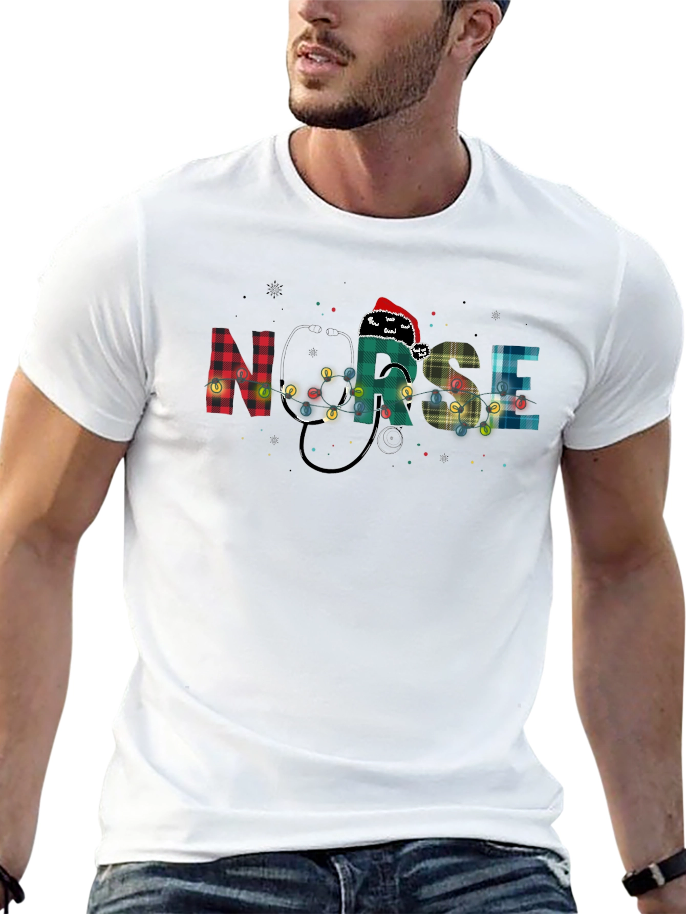 Nurse Christmas Plaid T-Shirt