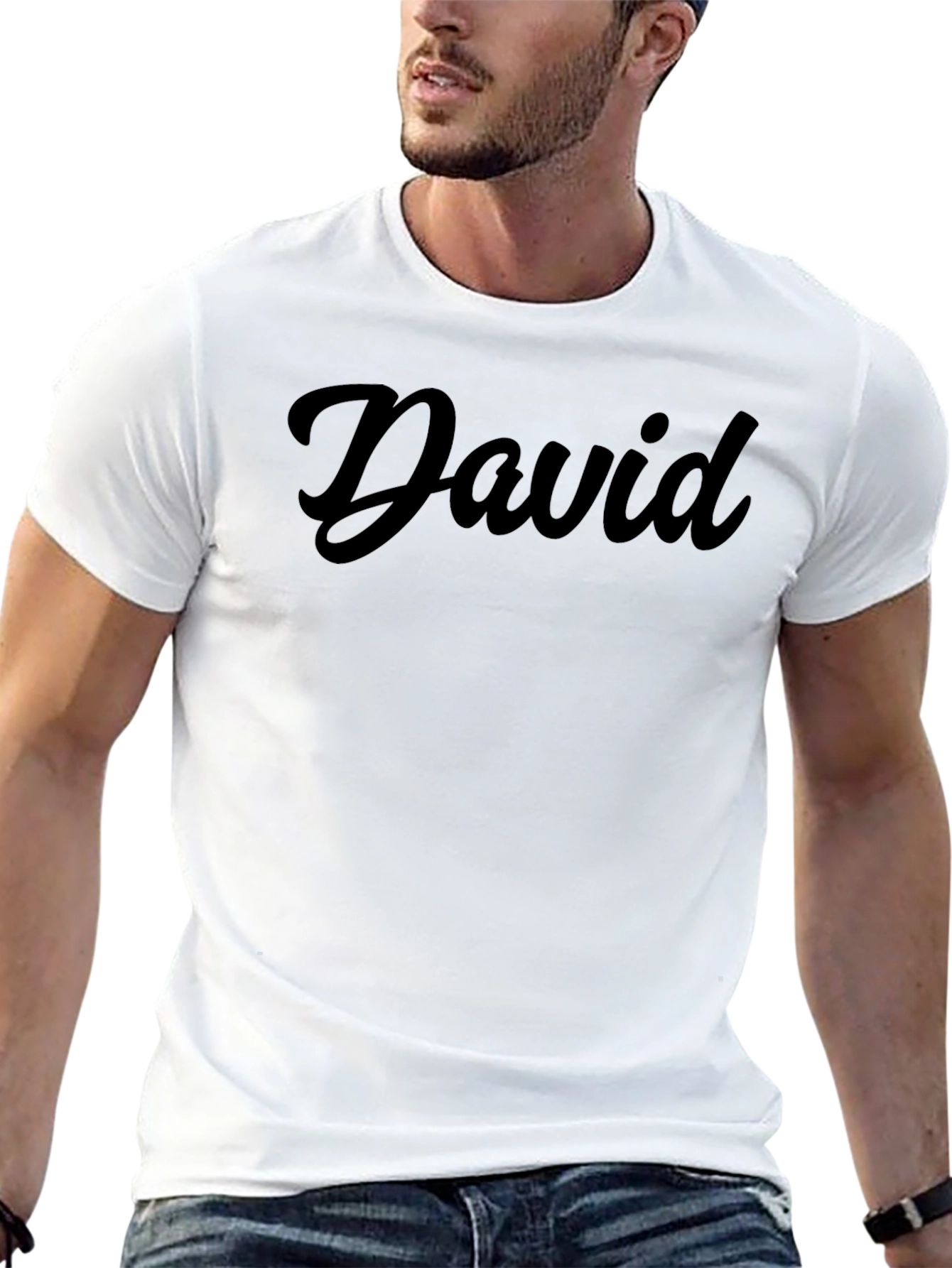 Mens Black David Graphic T-Shirt