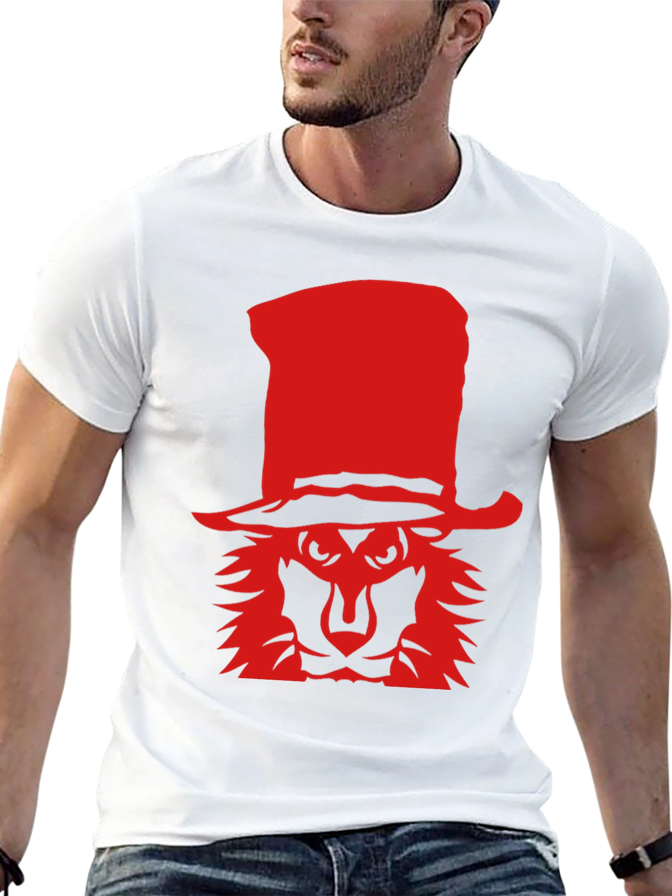 Lion in a Hat Black T-Shirt