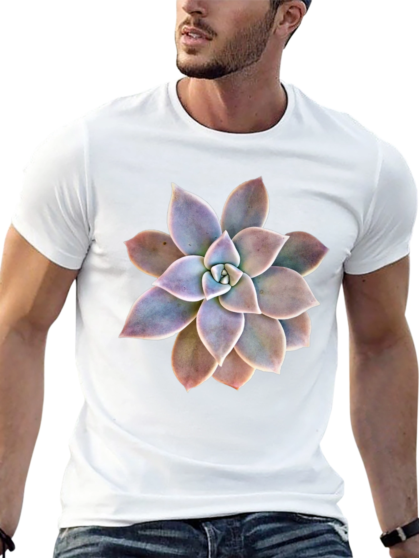Succulent Graphic Black T-Shirt