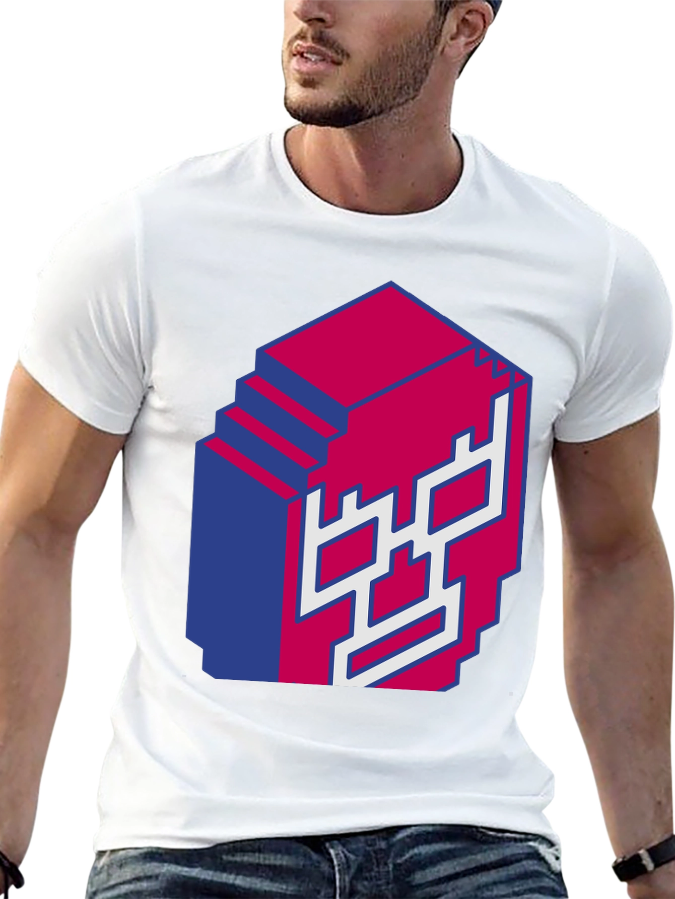 Pixel Skull Graphic Tee - Bold 3D Design