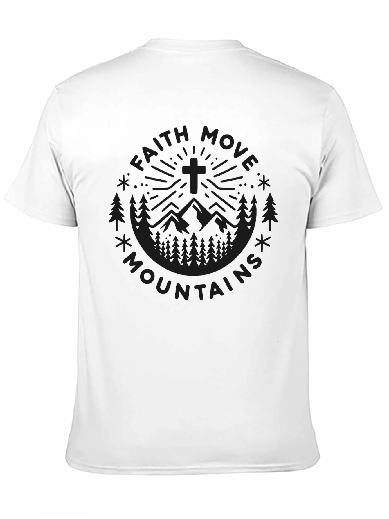 Faith Moves Mountains Black Graphic Tee