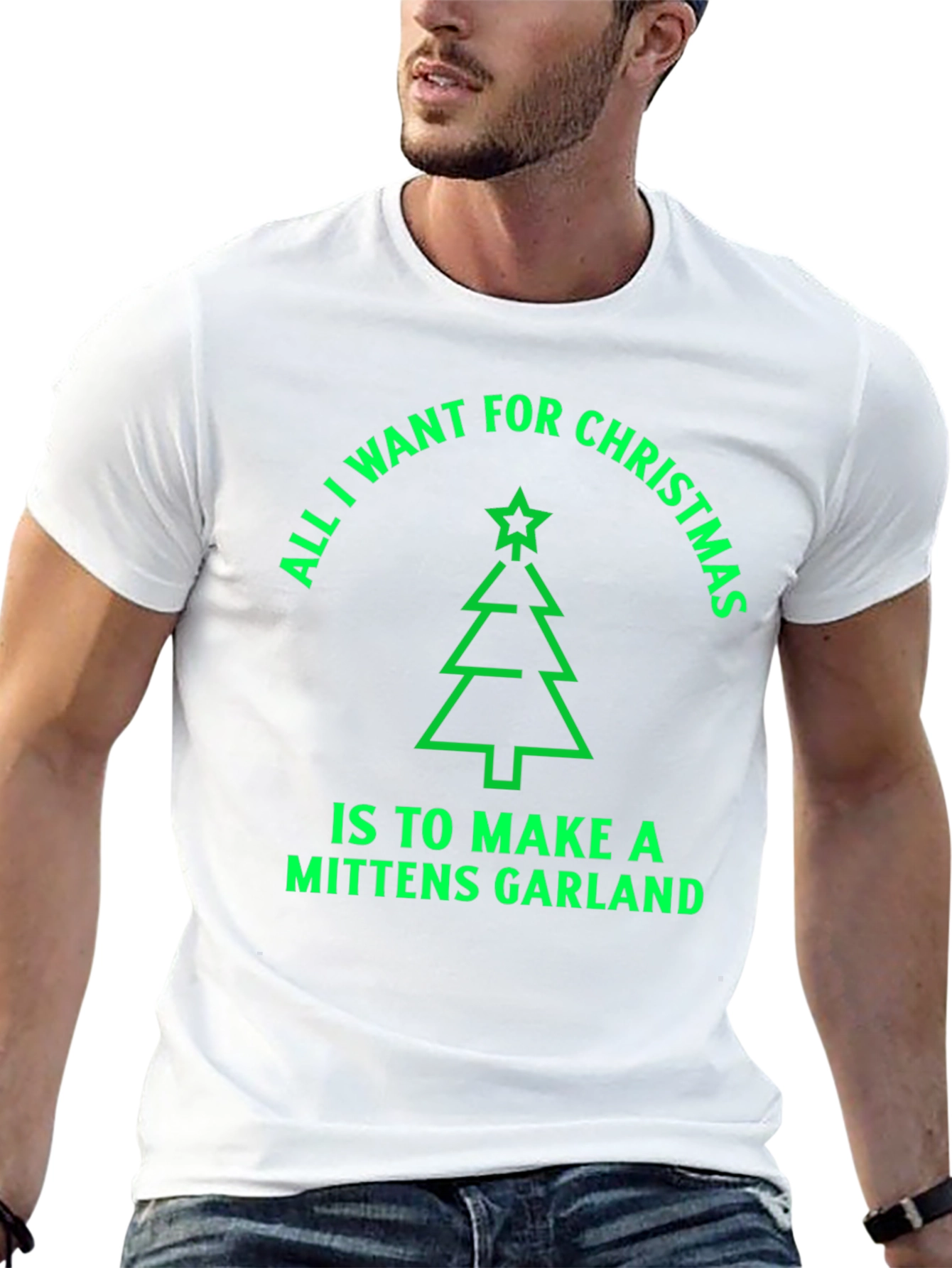 Christmas Mittens Garland T-Shirt