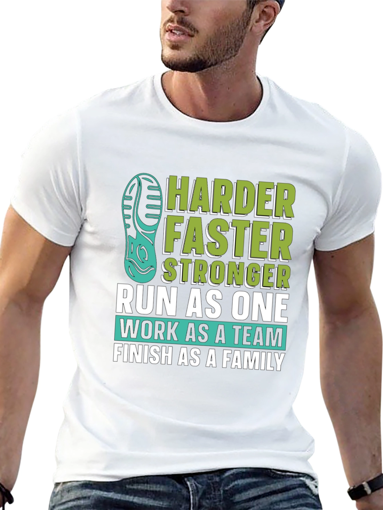 Harder Faster Stronger Run As One Graphic Tee