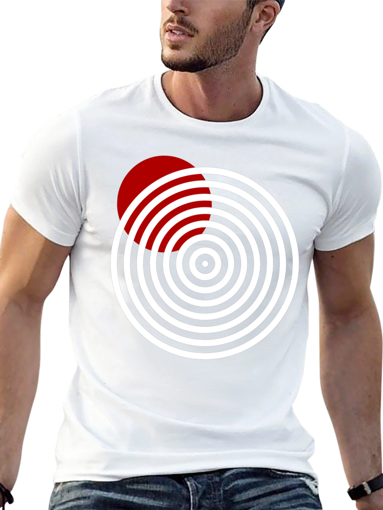 Geometric Circle Design Tee - Stylish & Modern