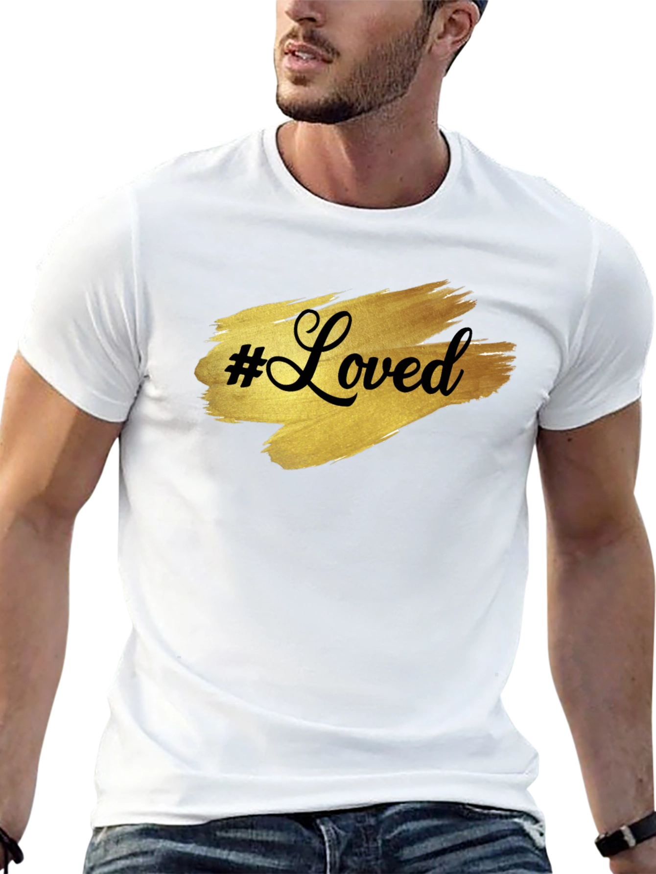 #Loved Graphic Tee - Stylish Black Cotton T-Shirt