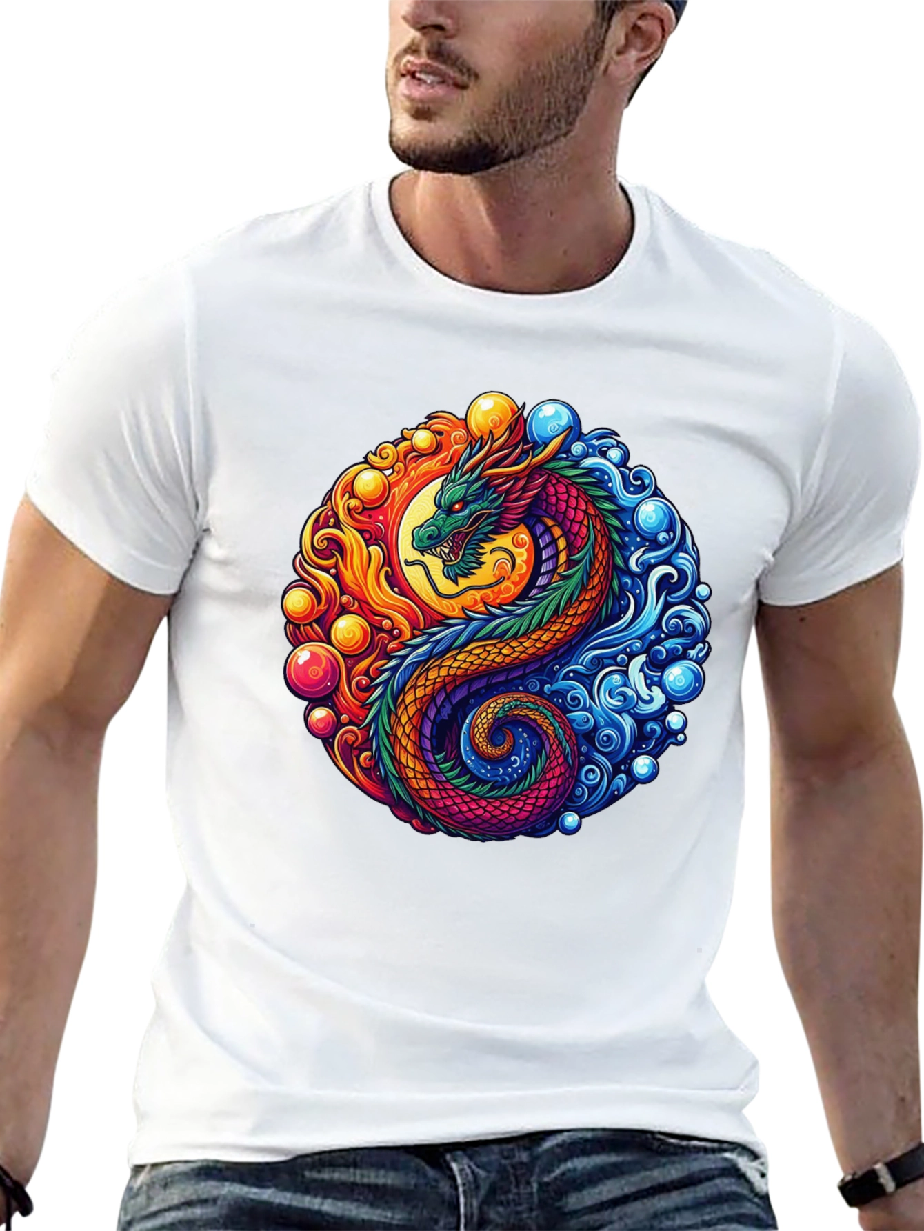 Yin Yang Dragon Graphic Tee