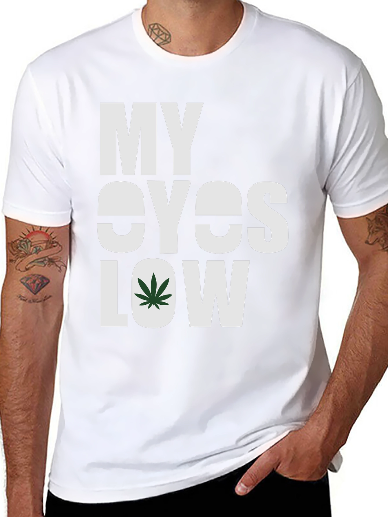 My Eyes Low Graphic Tee - Cannabis Inspired