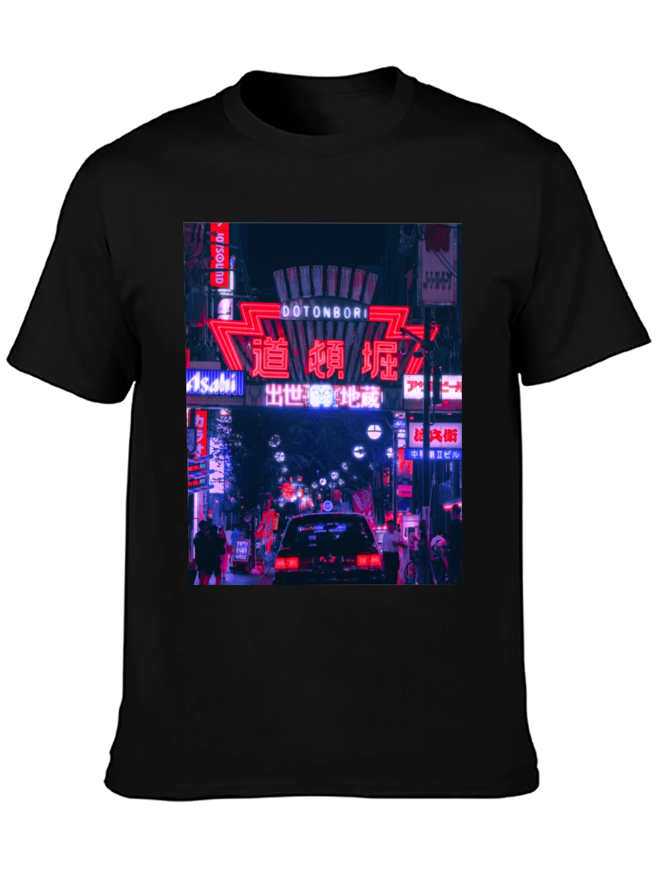 Dotonbori Japan Neon T-Shirt - Black