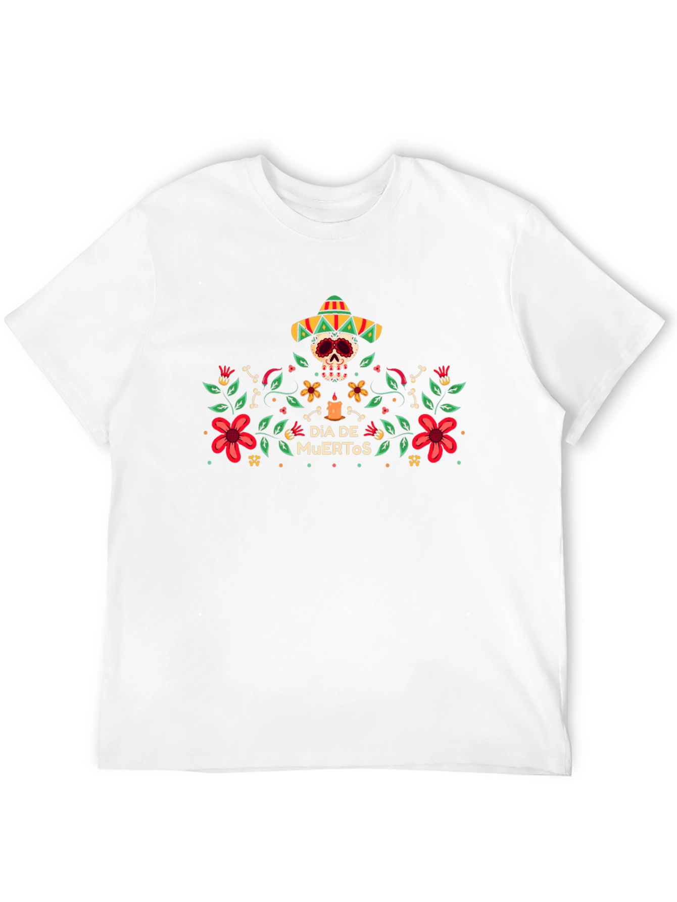 Dia de Muertos T-Shirt - Sugar Skull Sombrero