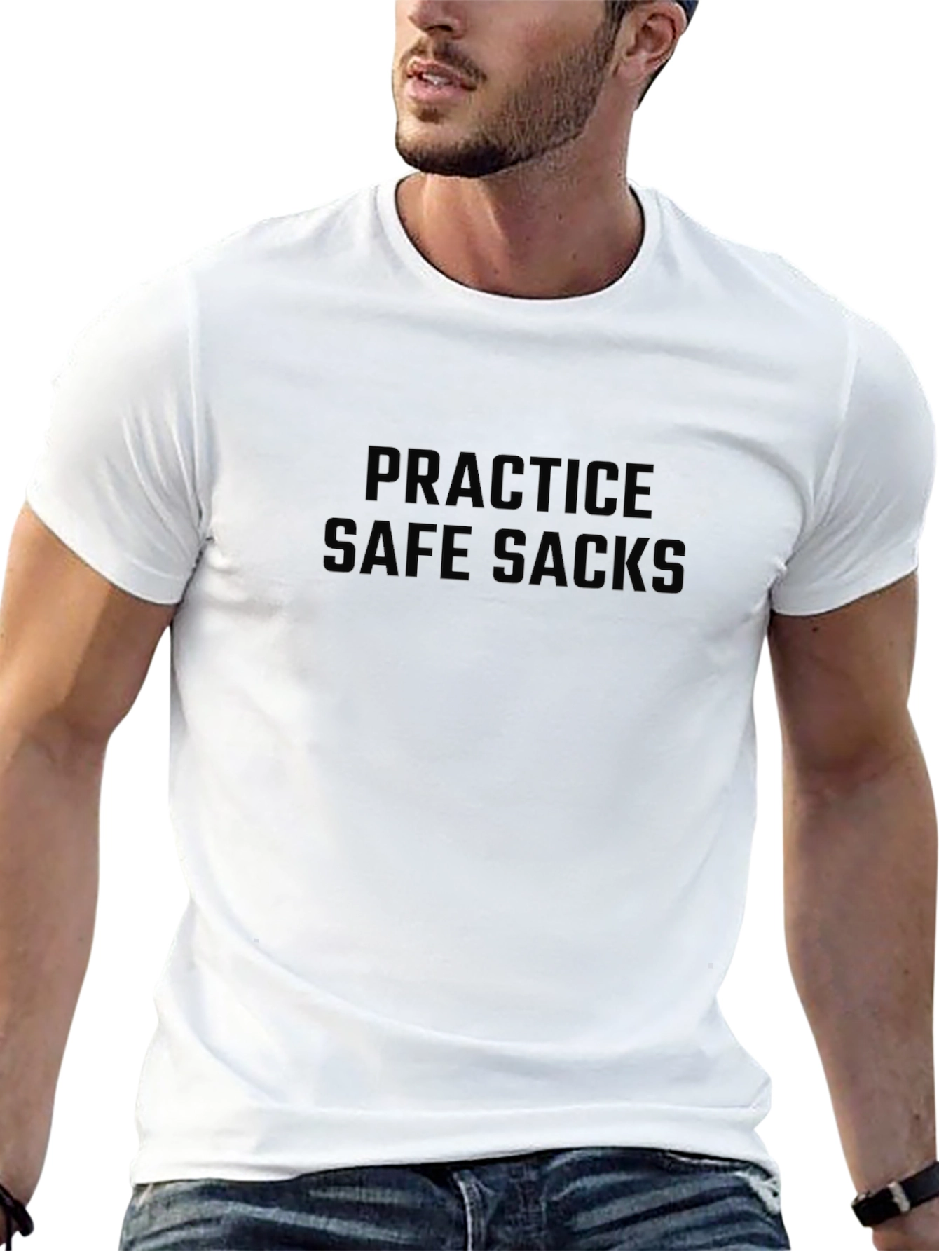 Practice Safe Sacks Graphic T-Shirt