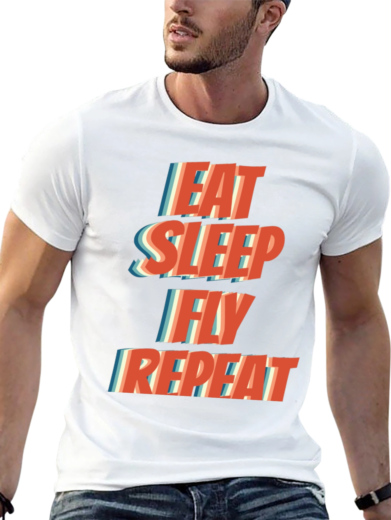 Eat Sleep Fly Repeat Graphic T-Shirt
