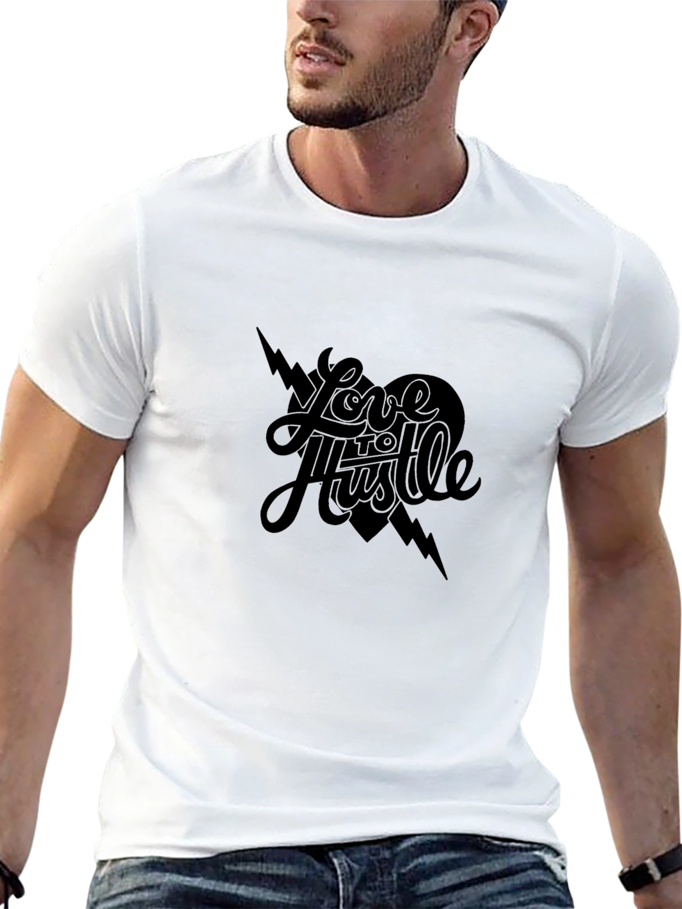 Love to Hustle Black Graphic Tee